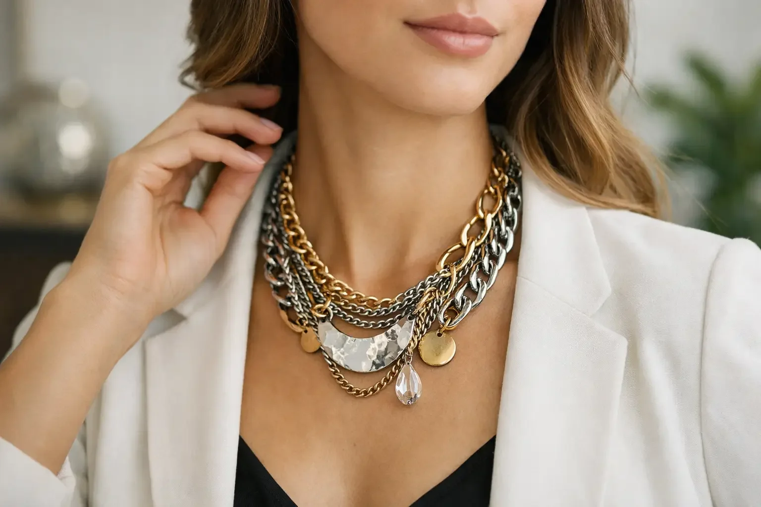 How to Style a Mixed Metal Statement Necklace
