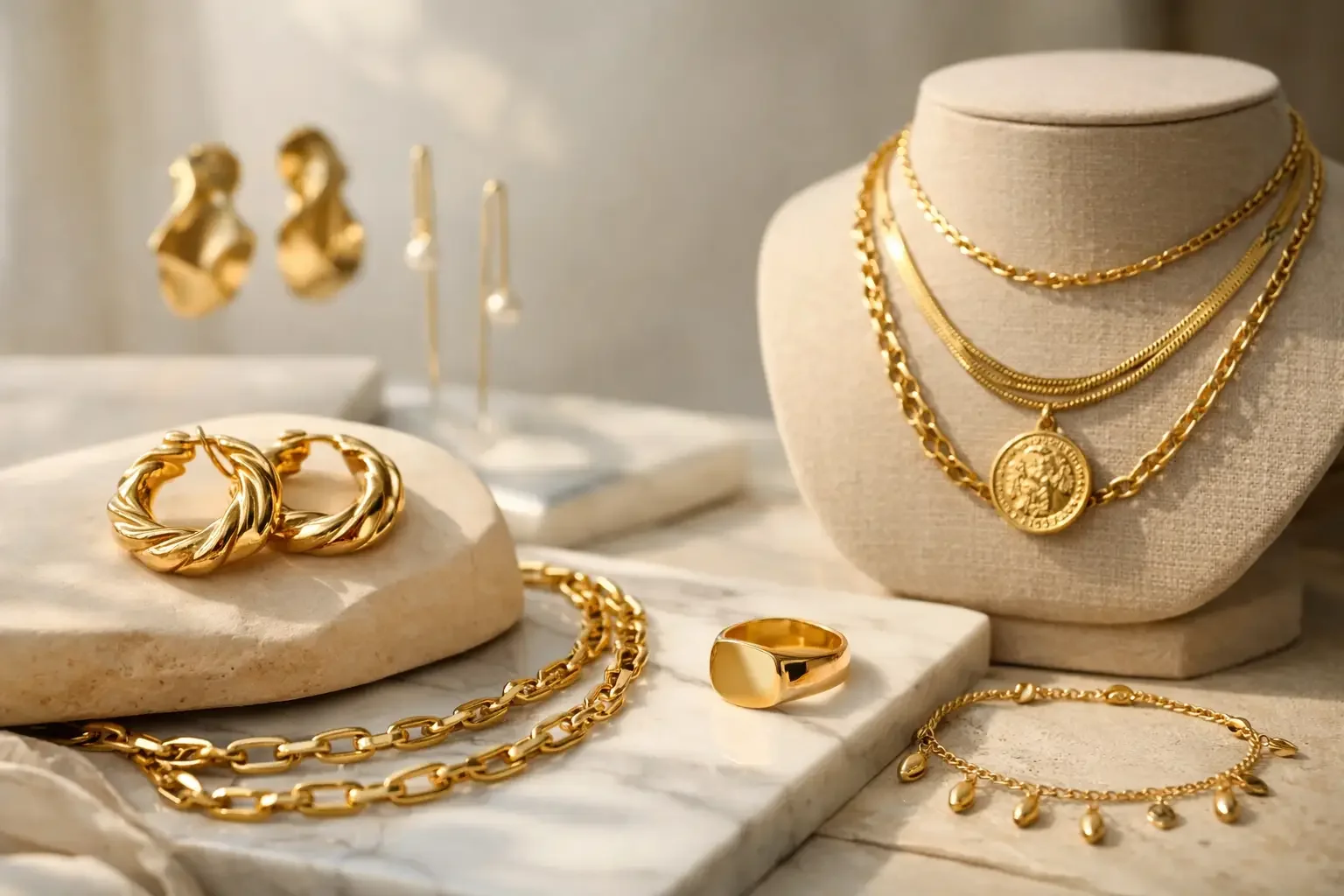 Gold Tone Jewelry Color Trends to Wear Now