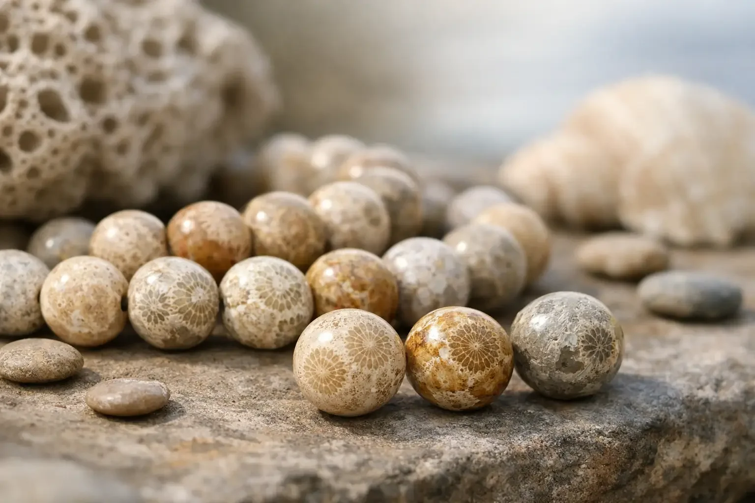 Discover the Beauty of Fossilized Coral Beads