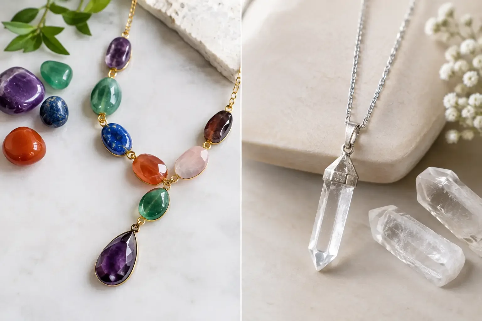 Gemstone Necklaces Versus Crystal Necklaces
