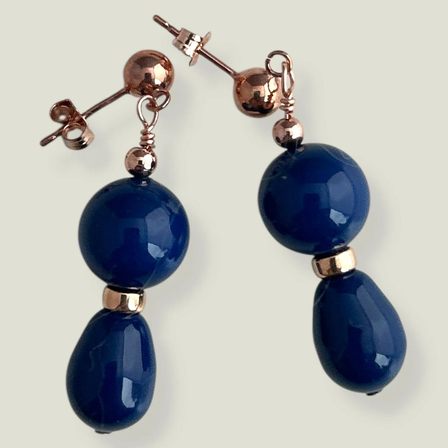 Sapphire Moon 14k Rose Gold Earrings
