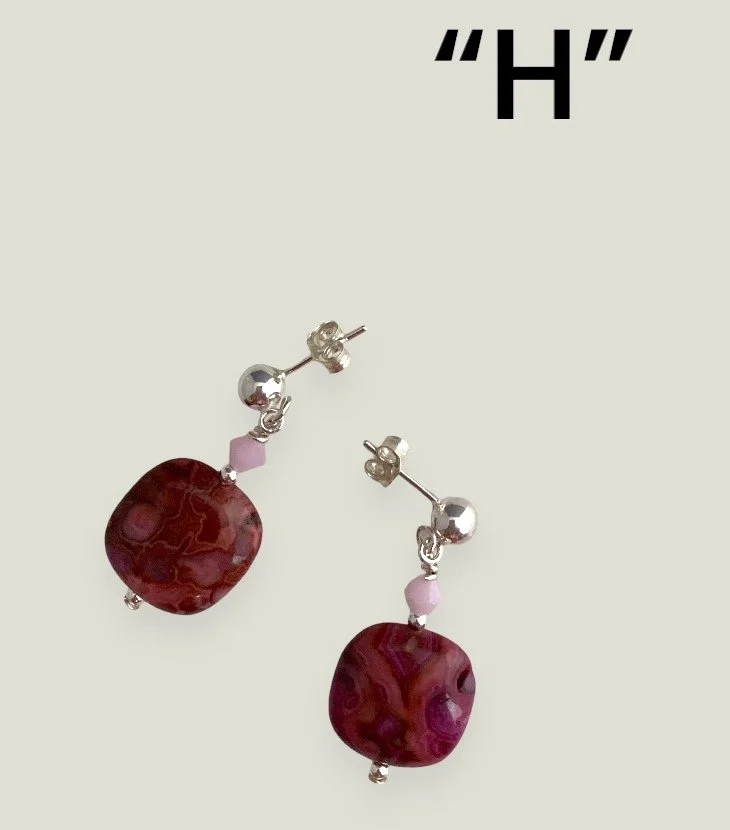 Pink Crazy Lace and Swarovski Sterling Earrings by Lise Spence-Parsons for Lottie's Trinkets - Always Beautiful
