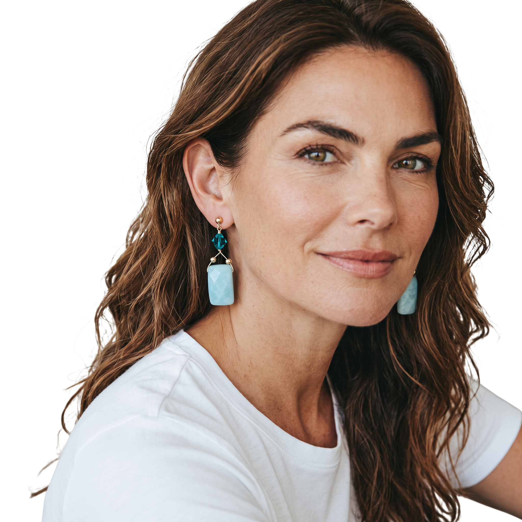 Ocean Mist Amazonite 14k Gold Earrings by Lise Spence-Parsons for Lottie's Trinkets - Always Beautiful