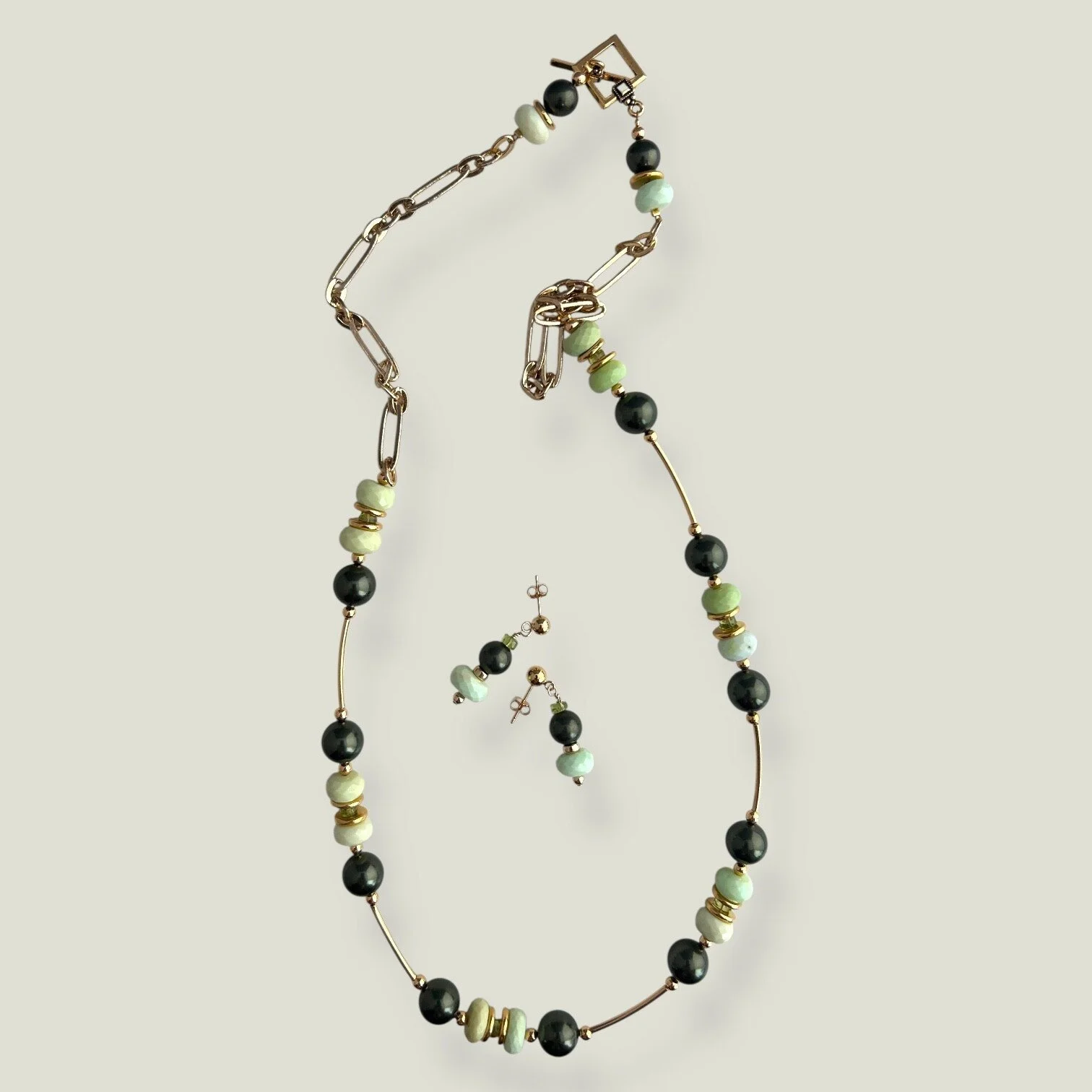 First Greens Necklace and Earrings Set