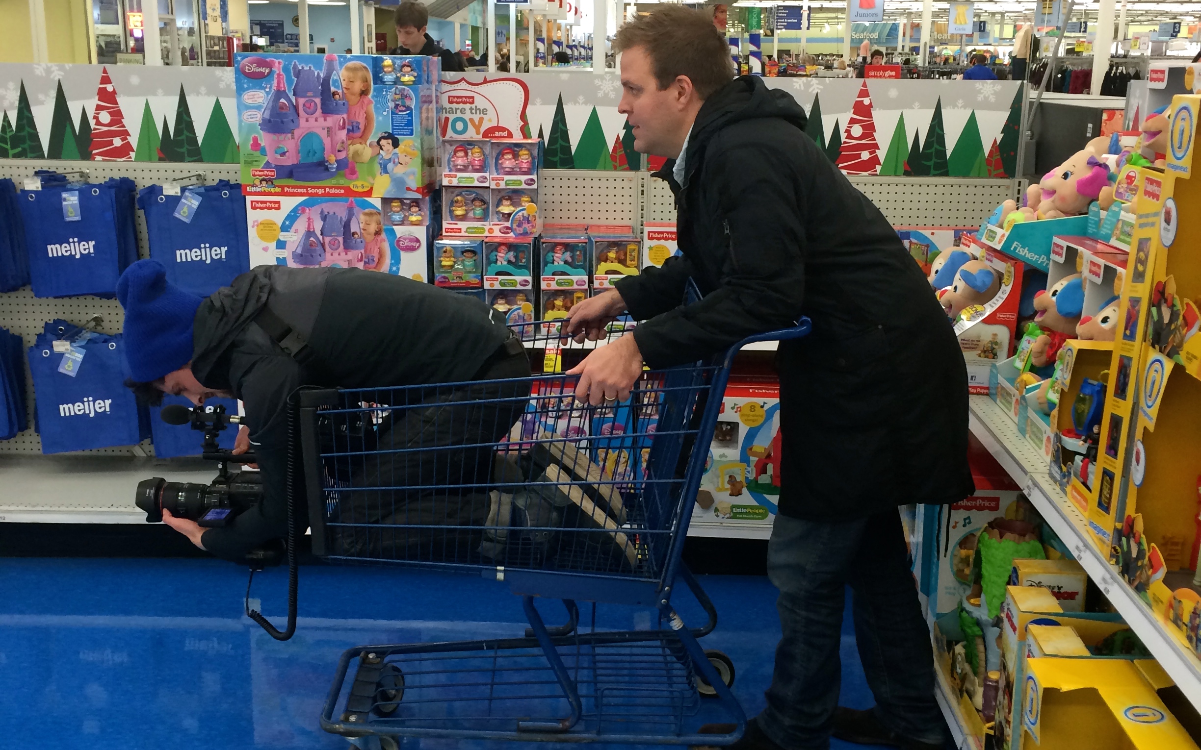 On set of I Like Being 98, Meijer. 