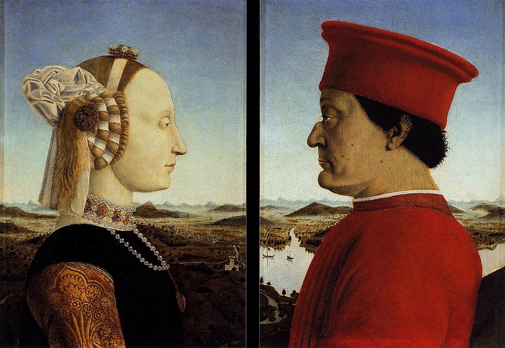 Piero, The Dukes of Urbino housed at the Uffizi Gallery in Florence, Italy.