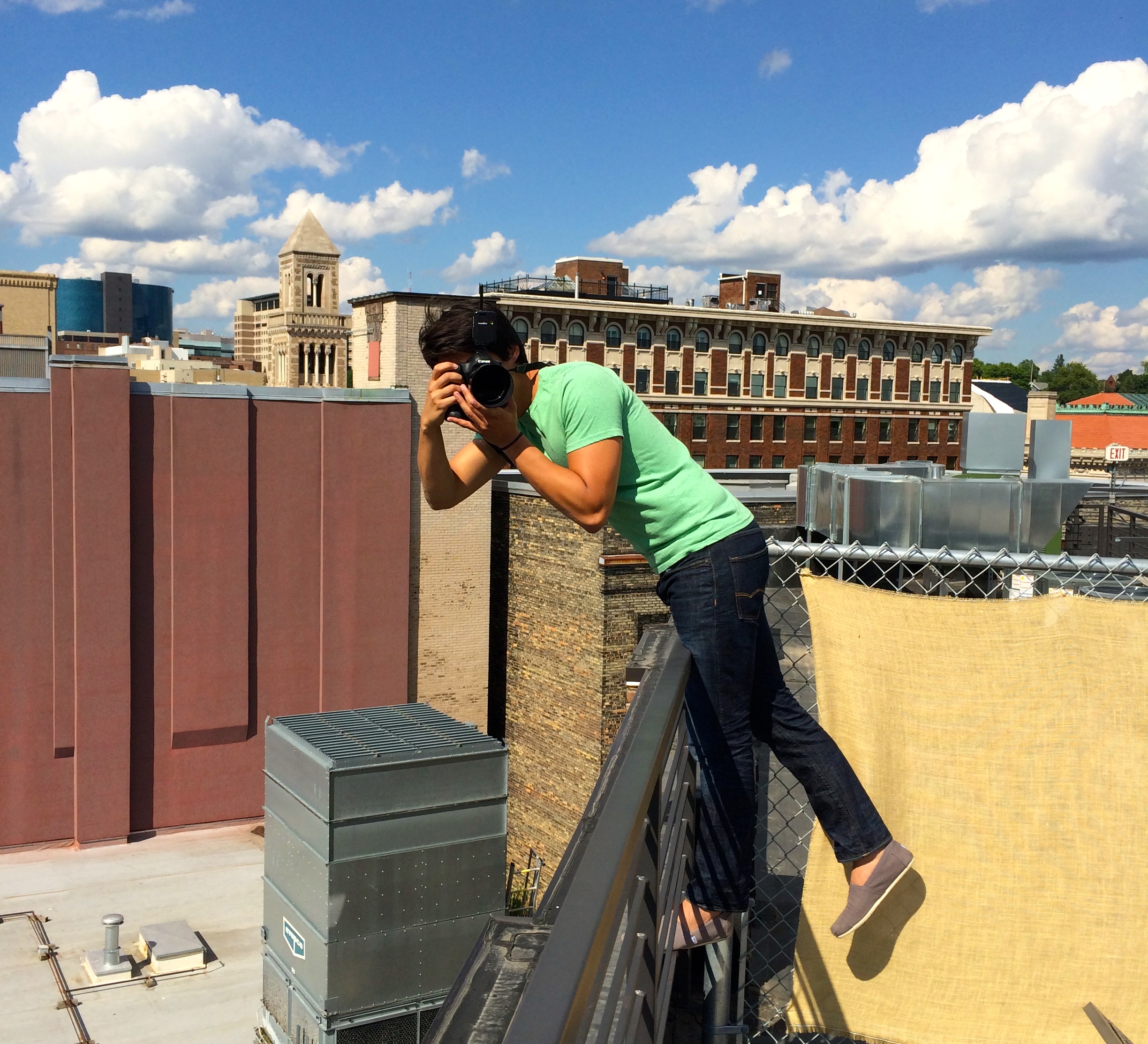 James in action on the rooftop at 616 Loft at the Kendall Building. 