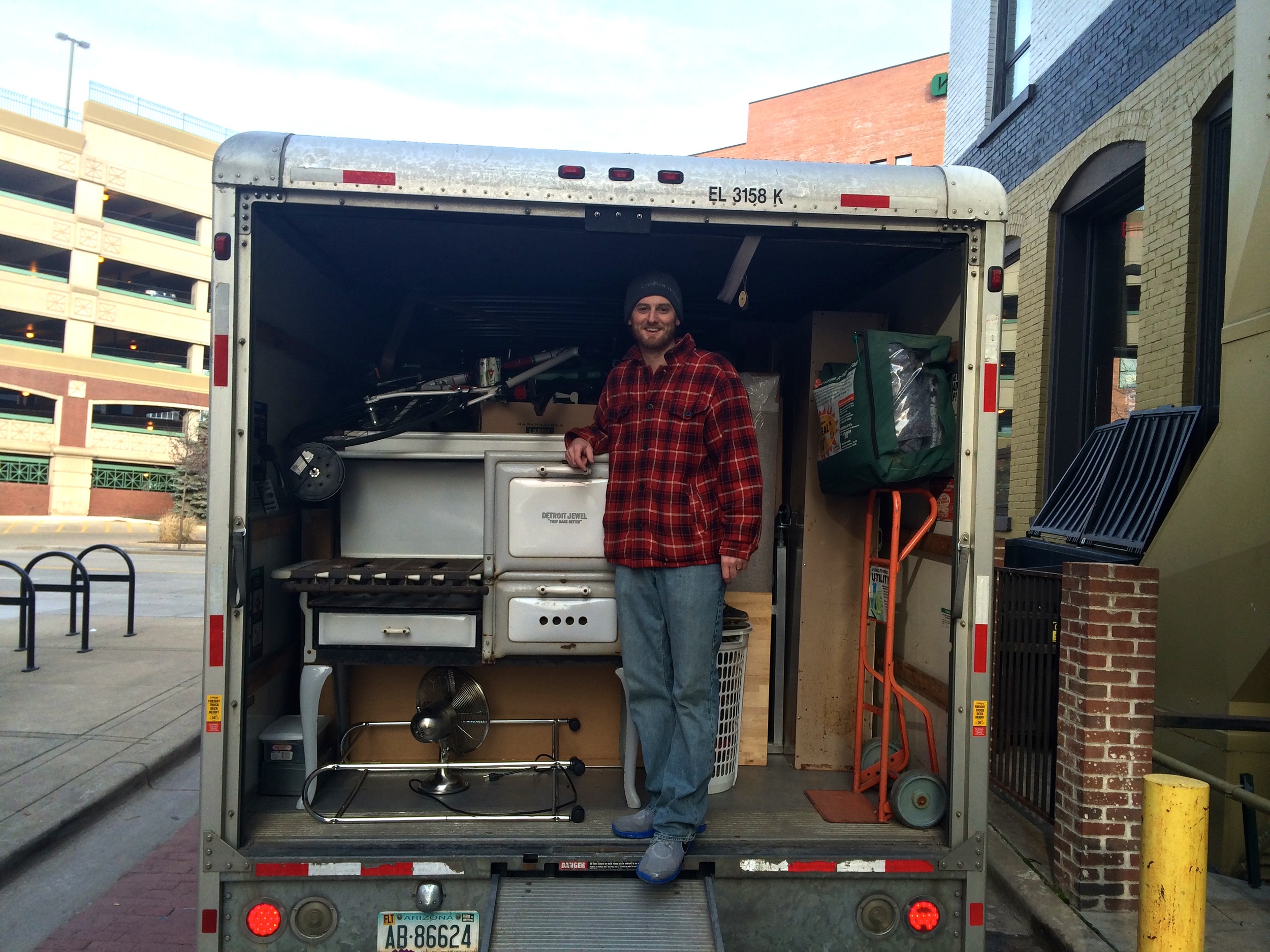 Moving Day! Jeff and his proudly packed Uhaul. Photo Credit: Charlie DeWitte. 