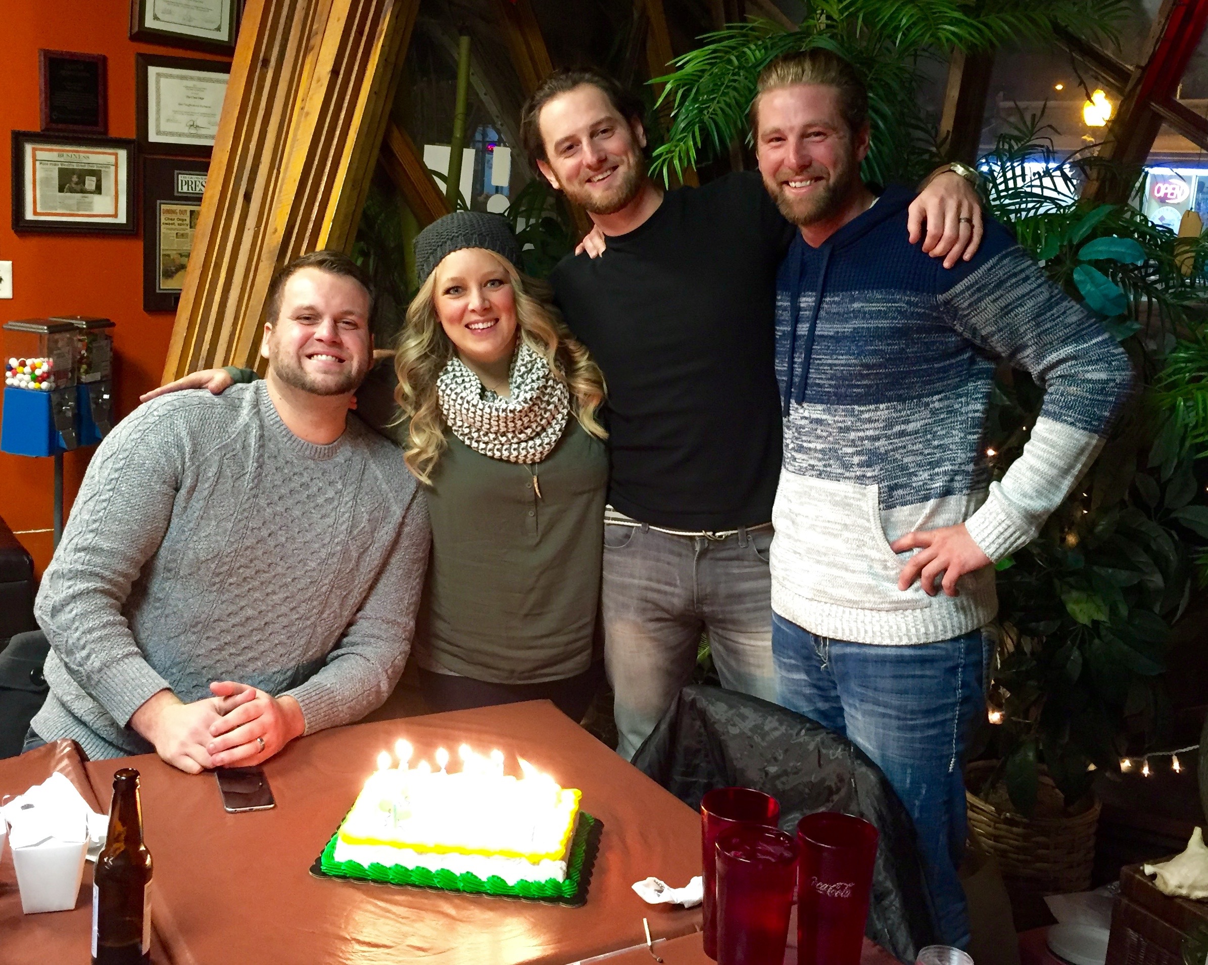 The birthday gang: Marcus, Jessica, Jeff and Cody. 