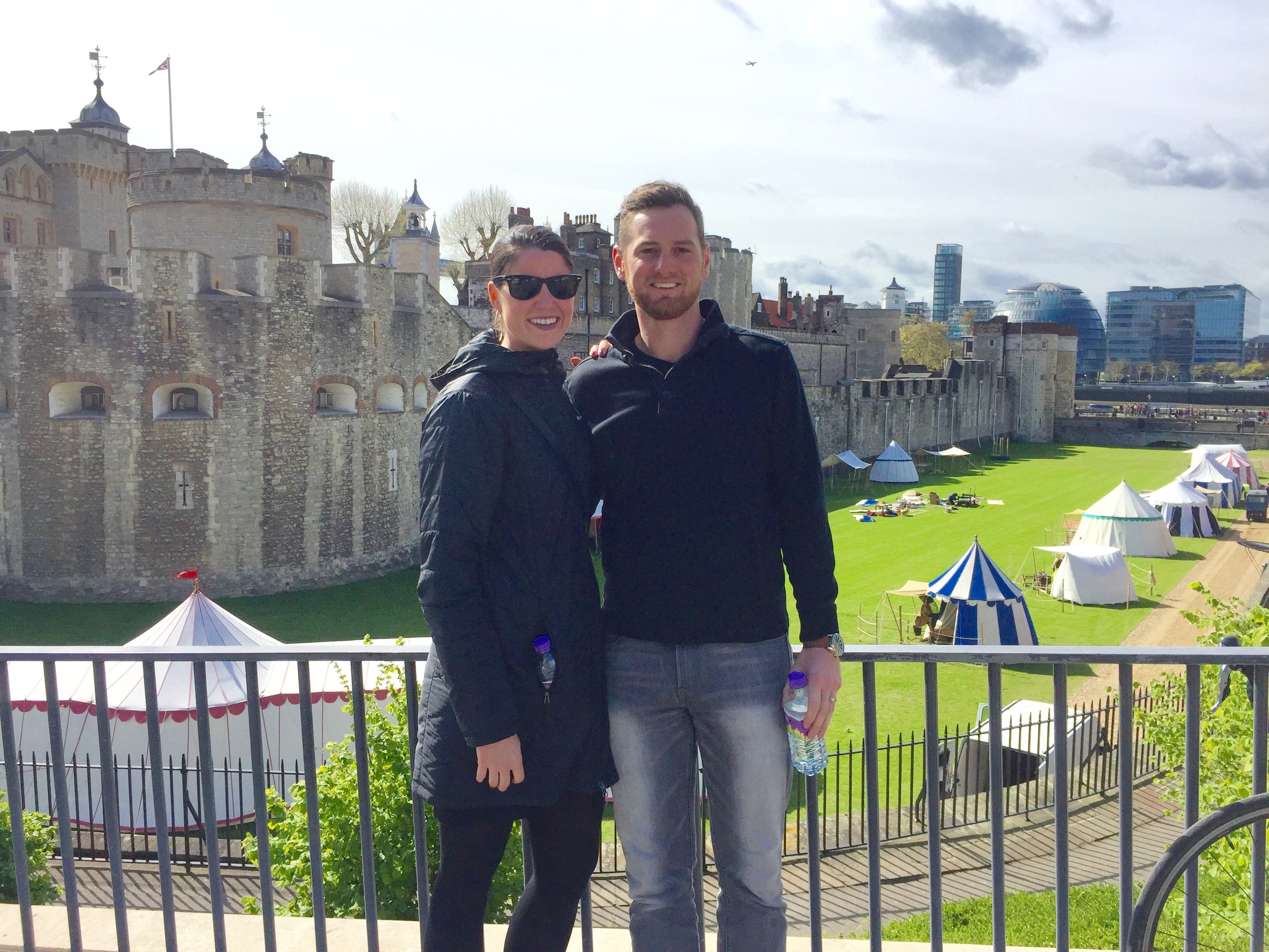 In front of the Tower of London.&nbsp;