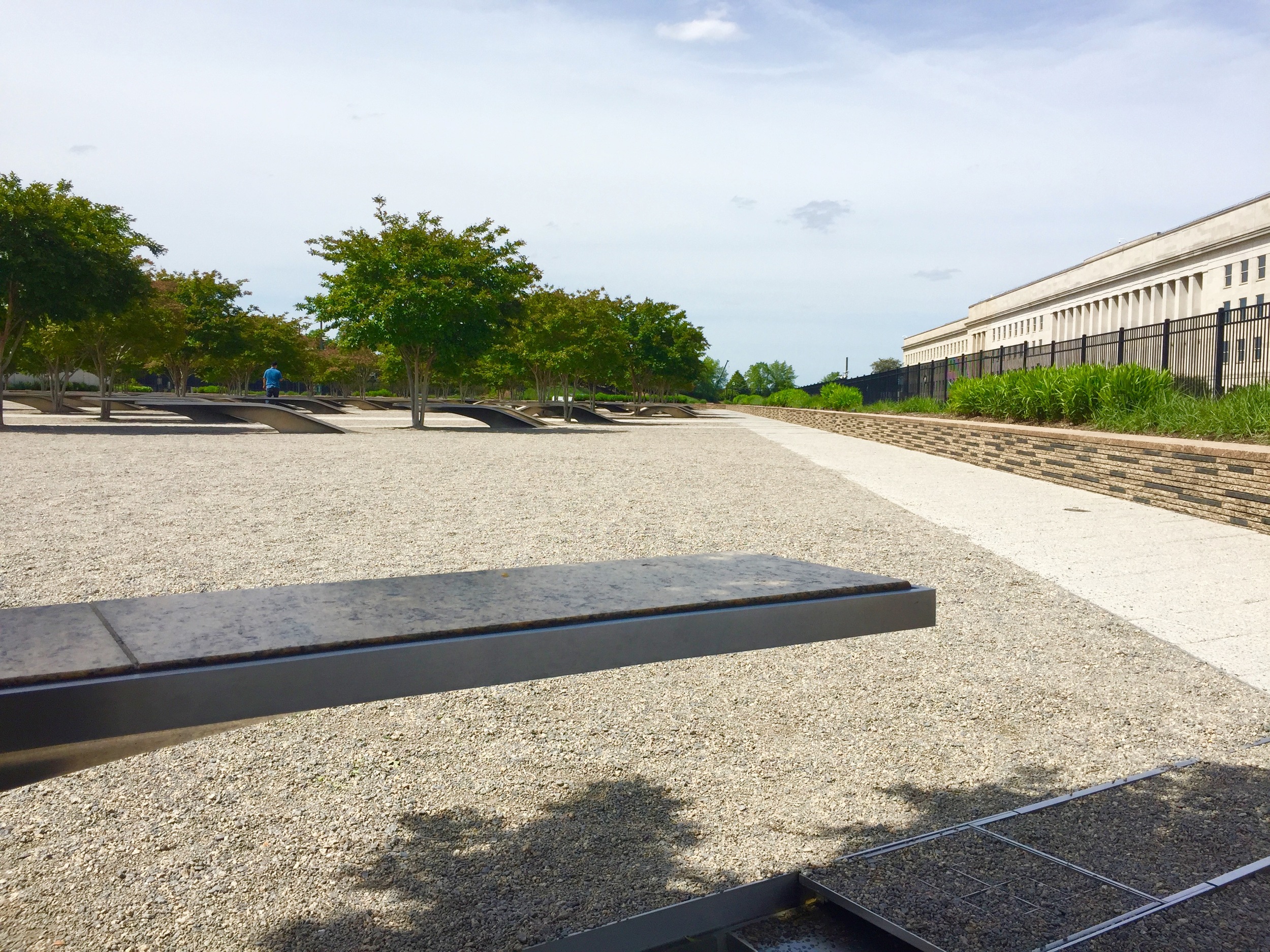 On the left, the 9-11 Memorial and on the right, the Pentagon. 