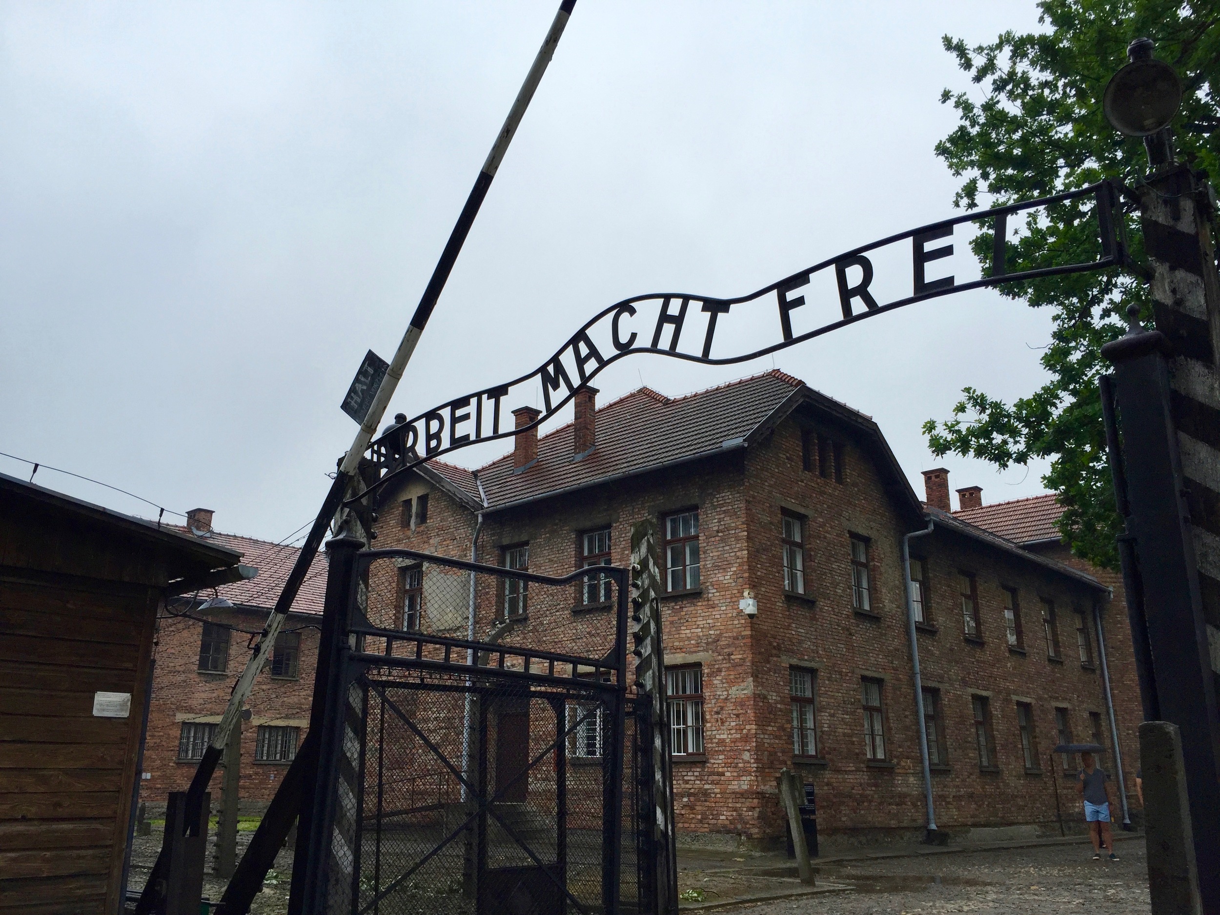Touring the grounds at Auswitzch Concentration Camp in Poland. 