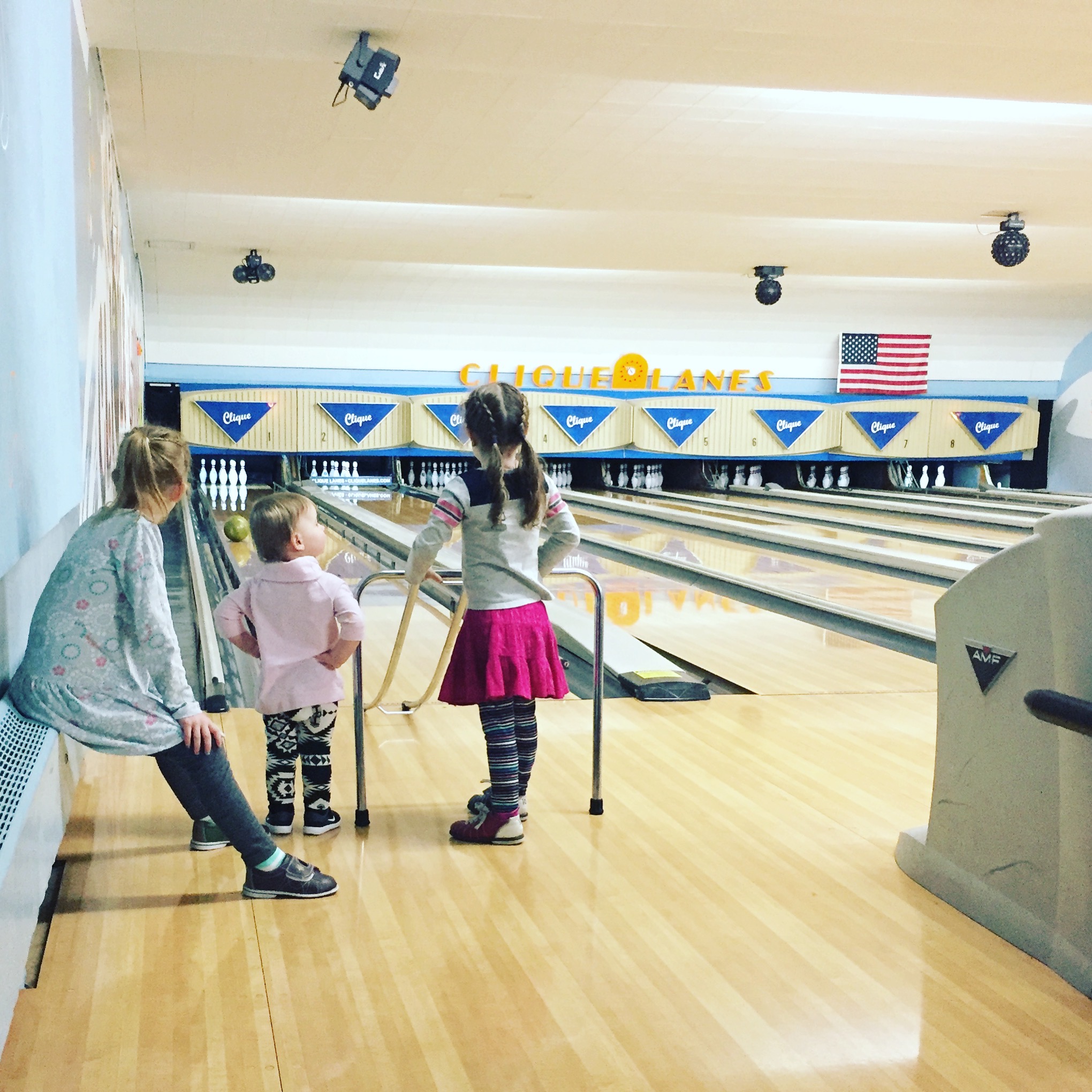 Bowling with cousins at Clique Lanes on the Westside. 