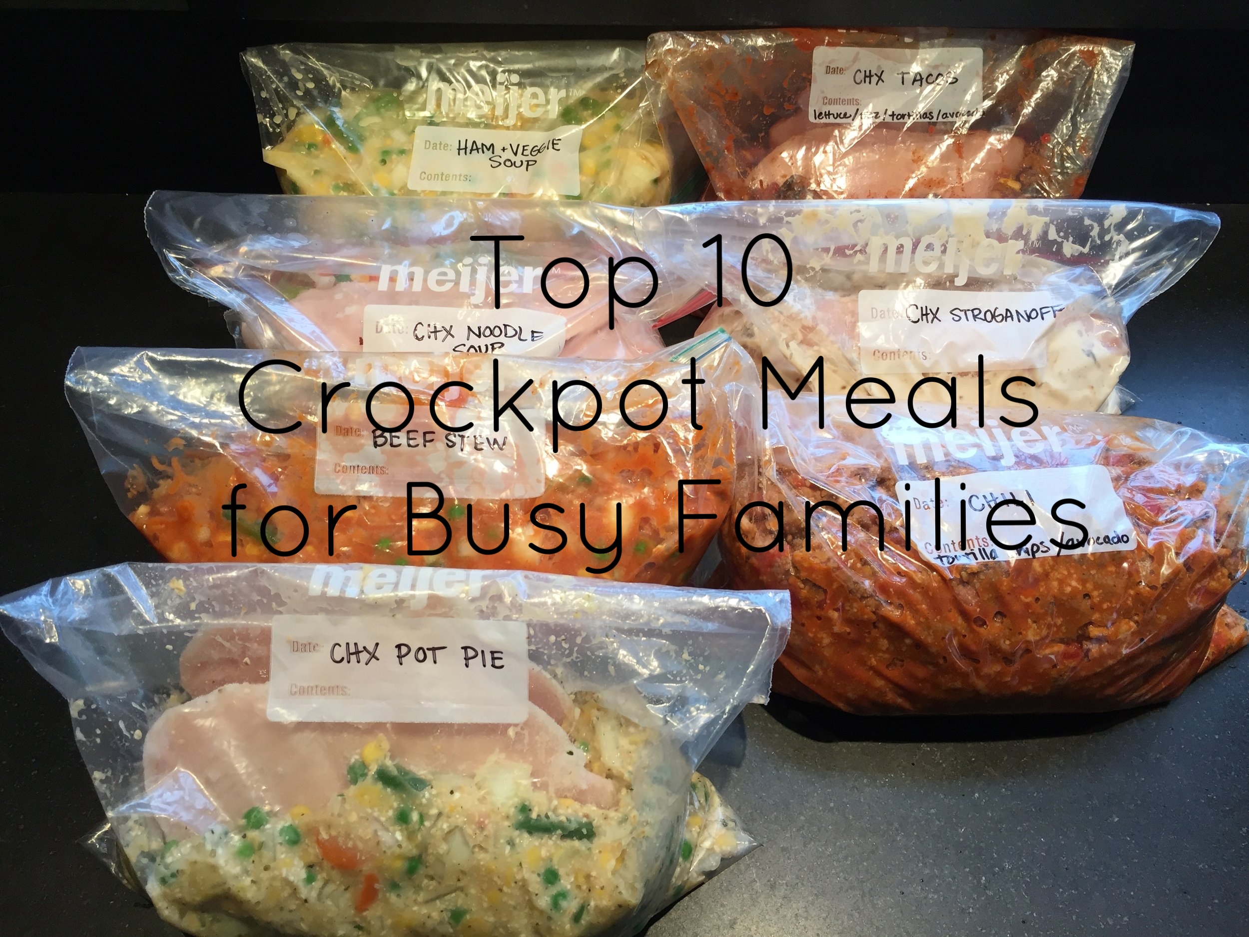A group of freezer ready meals I made before our second baby arrived. 