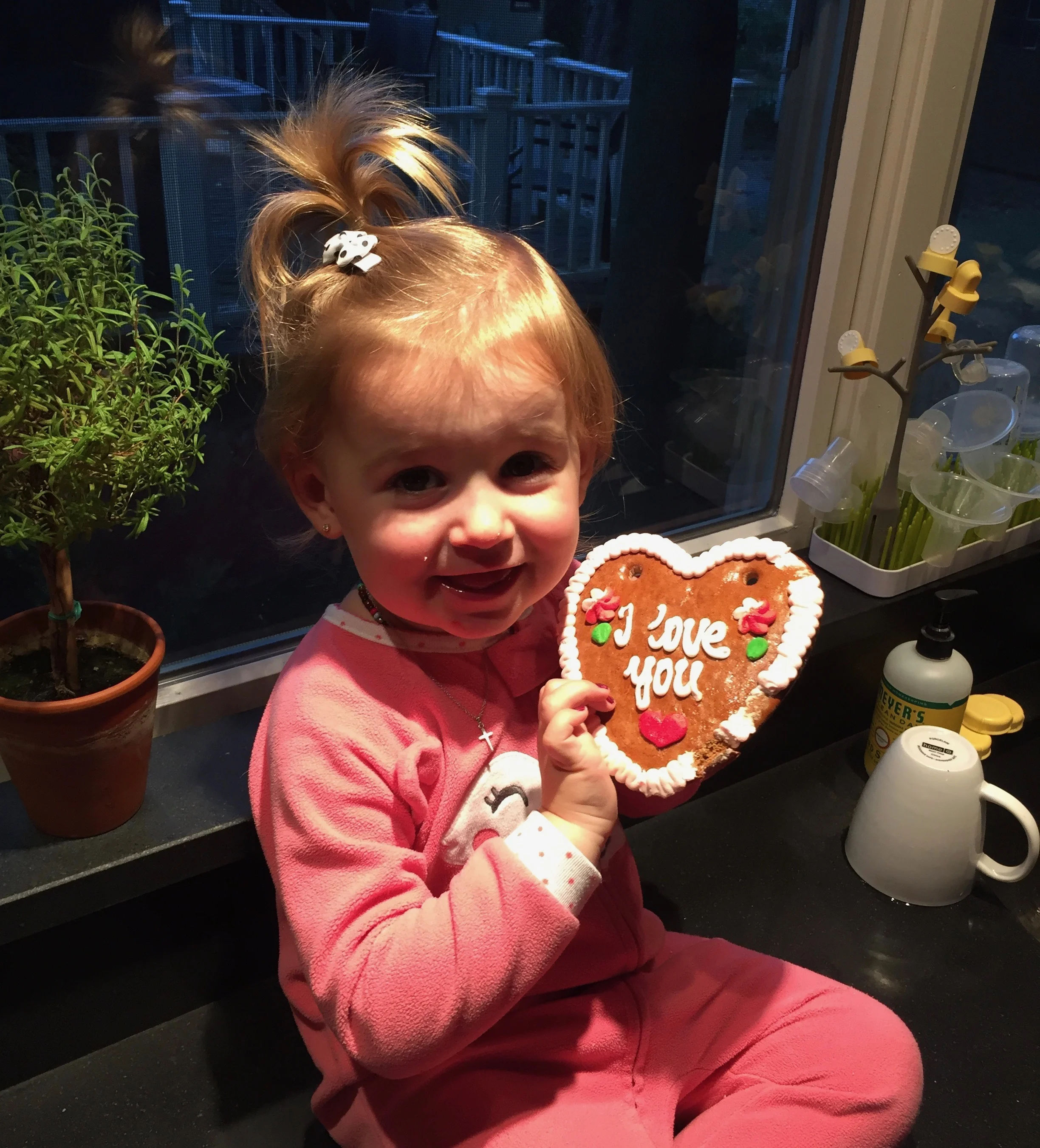 Real life visual: 9pm return from Munich, Germany to Miss Natalie jazzed about her gift. 
