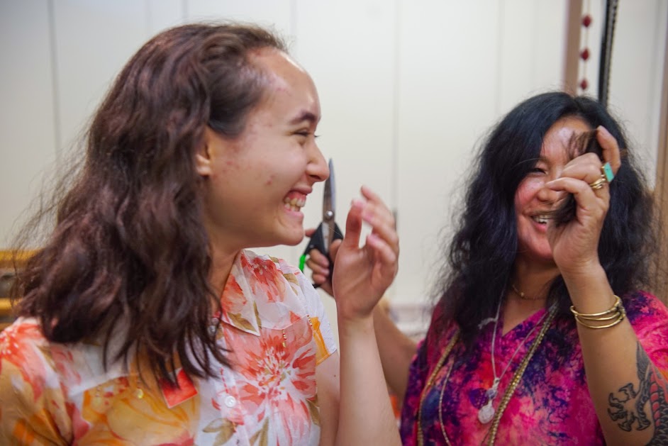 Emily Lu with Cynthia Alberto. Photo by Prashanth Kamalakanthan.