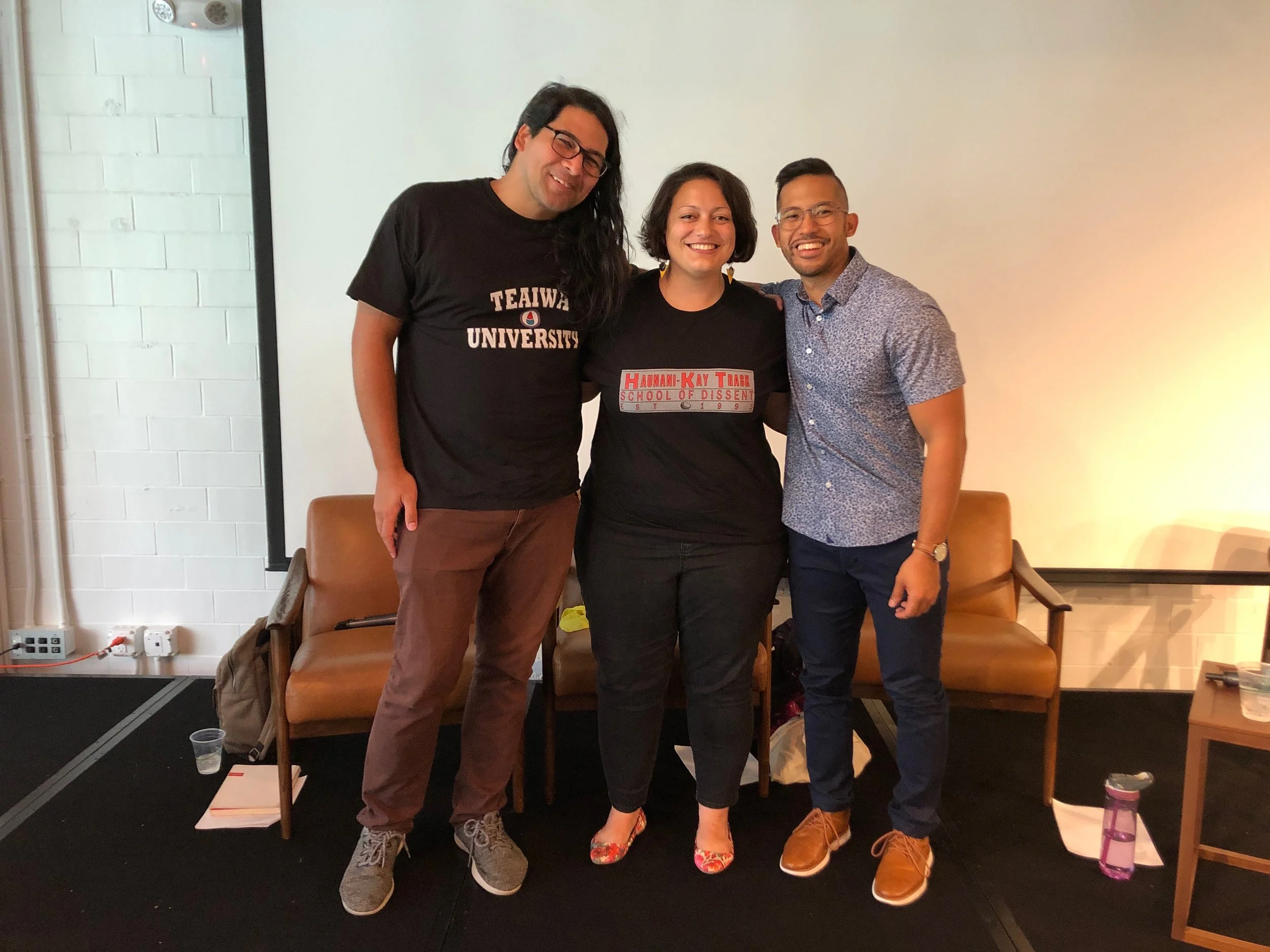 Will Nu’utupu Giles , Lee Kava , and Christopher Diaz after the Pacific Islander Poetry Reading!