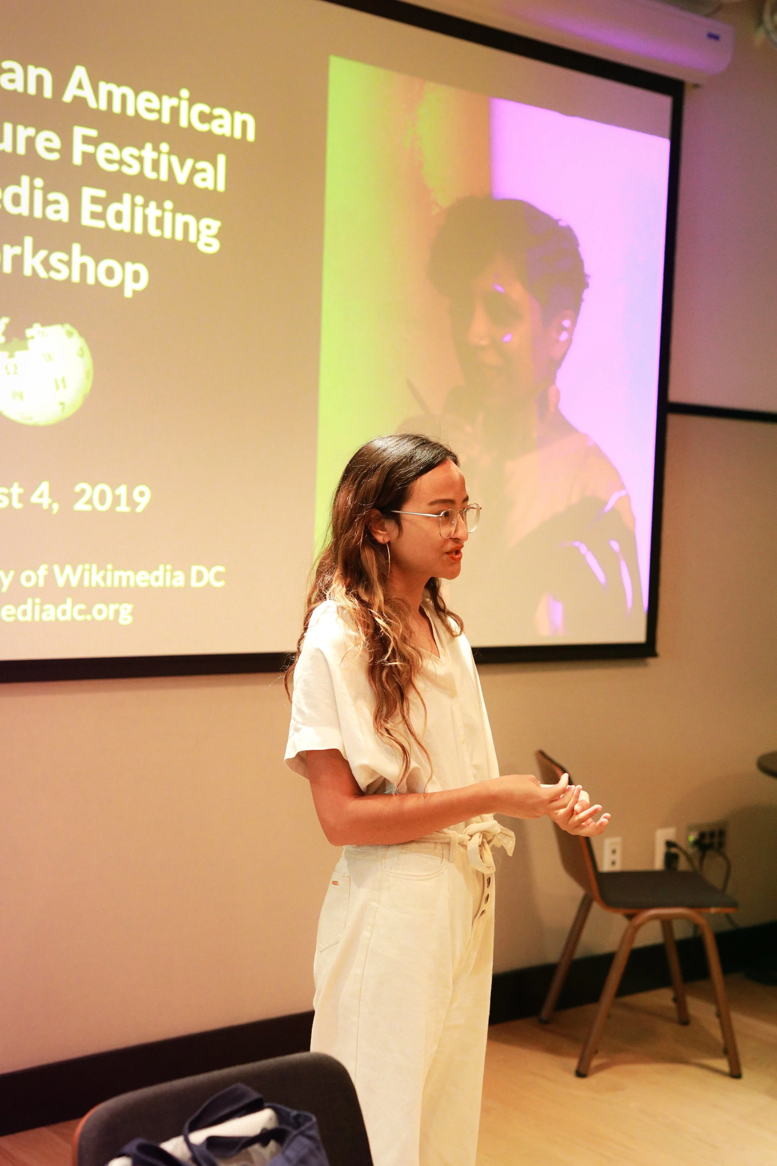 Kyle Lucia Wu introduces the Edit-a-Thon. Photo Credit: Hannah Colen.