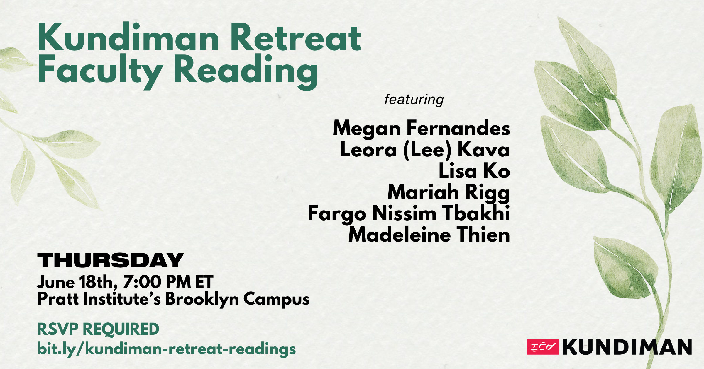 2026 Kundiman Retreat Faculty Reading