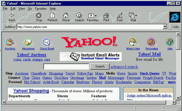 Yahoo was 3 years old at the time when I first got online. It helped you search stuff on the internet. I mainly used it to check sports scores and build my first HTML website. My first site was one page about the 9 members of Wu-Tang (true story).