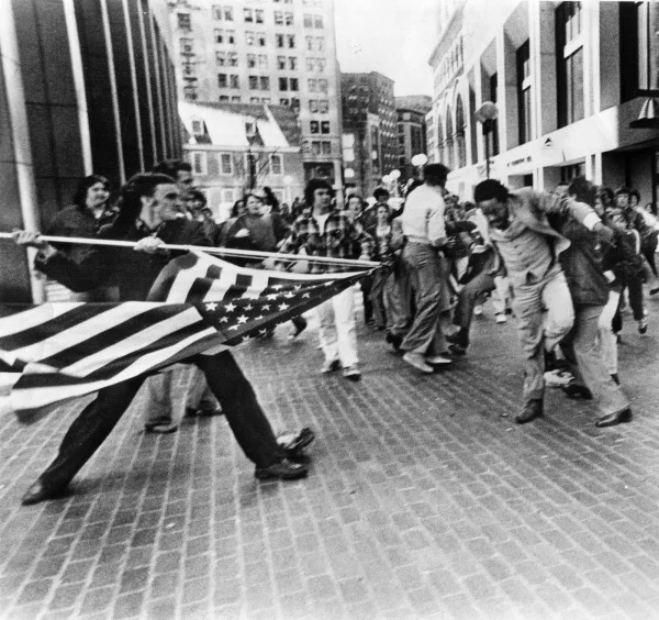 "The Soiling of Old Glory," a photo by Stanley Forman .