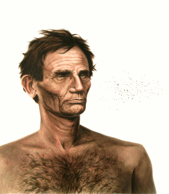 Lincoln 38"X33" ink on paper 2004