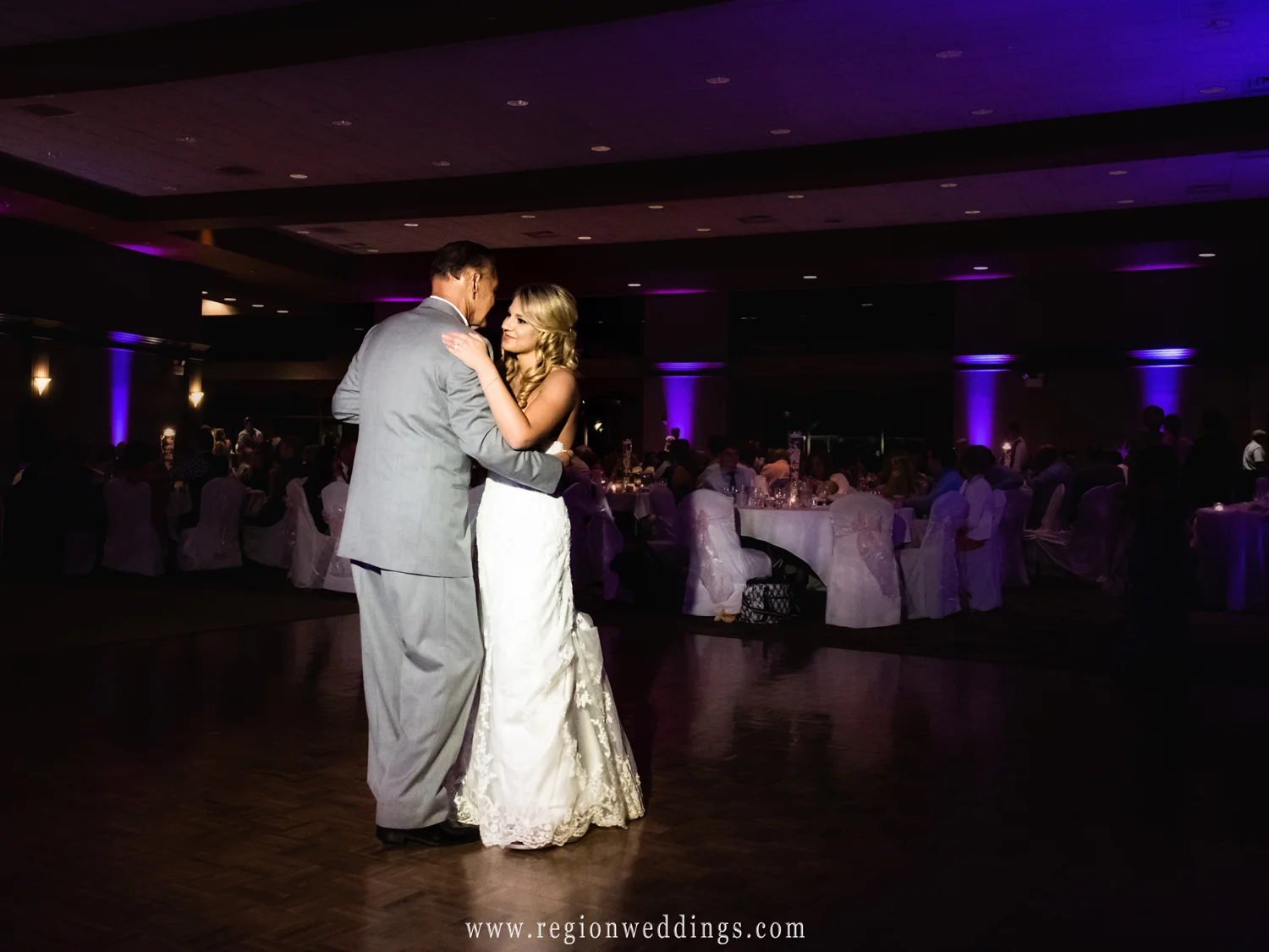 Father and daughter on the dance floor at the Halls of St. George.