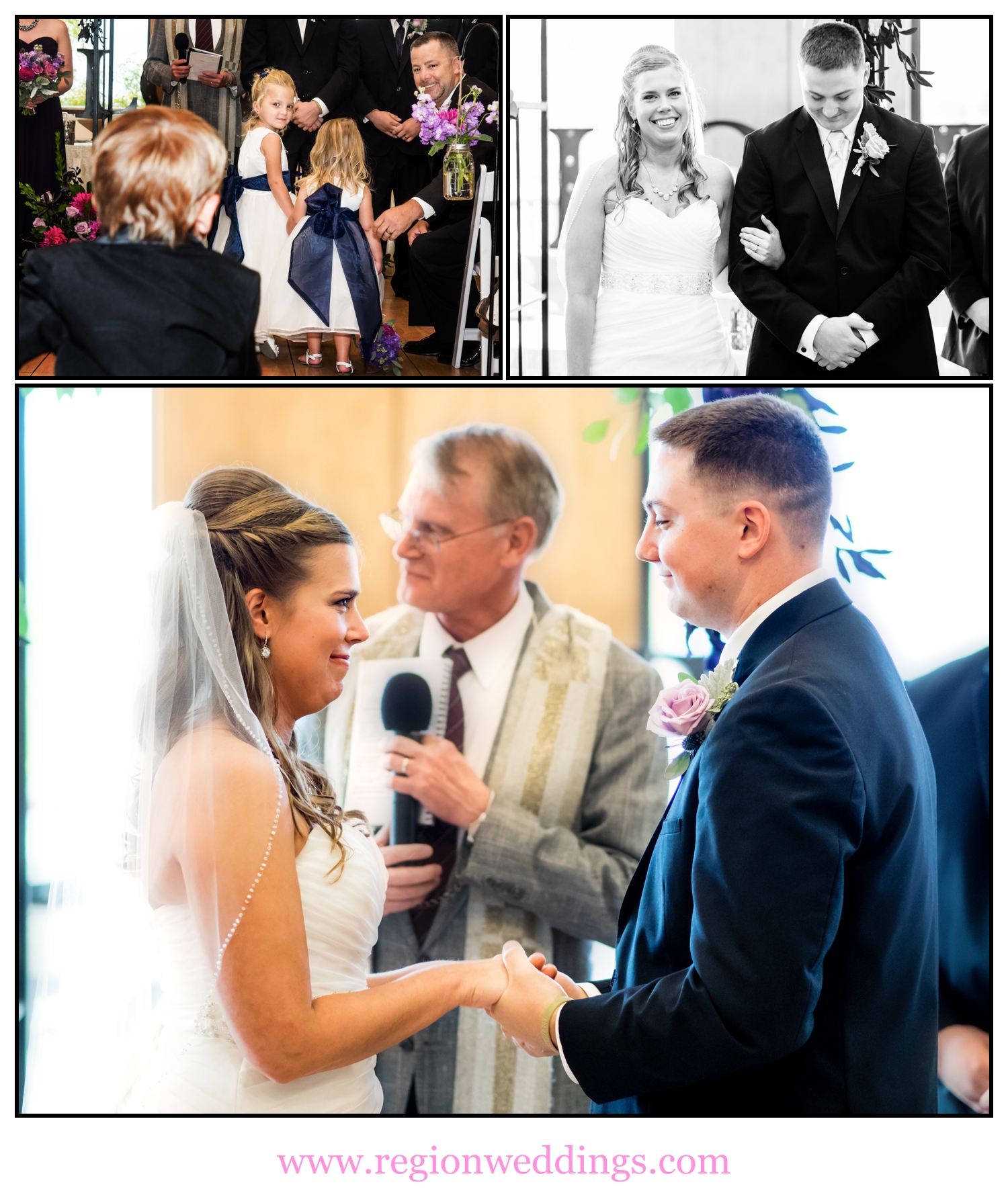 Indoor wedding ceremony at Centennial Park.