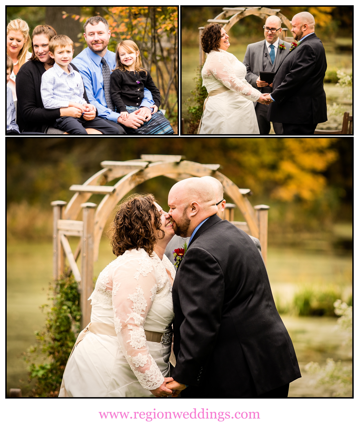 An outdoor wedding ceremony at Taltree Arboretum.