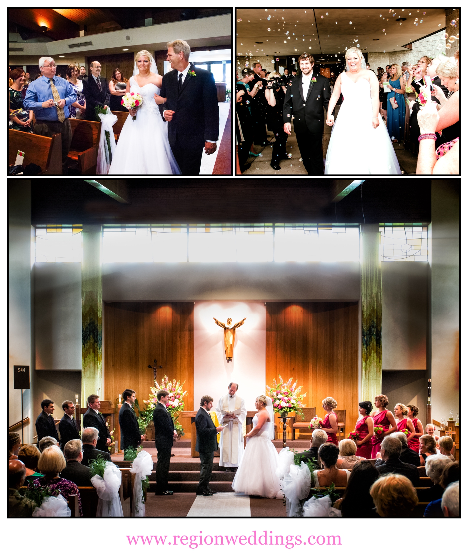 Wedding ceremony at St. Elizabeth Ann Seton in Valparaiso, Indiana.