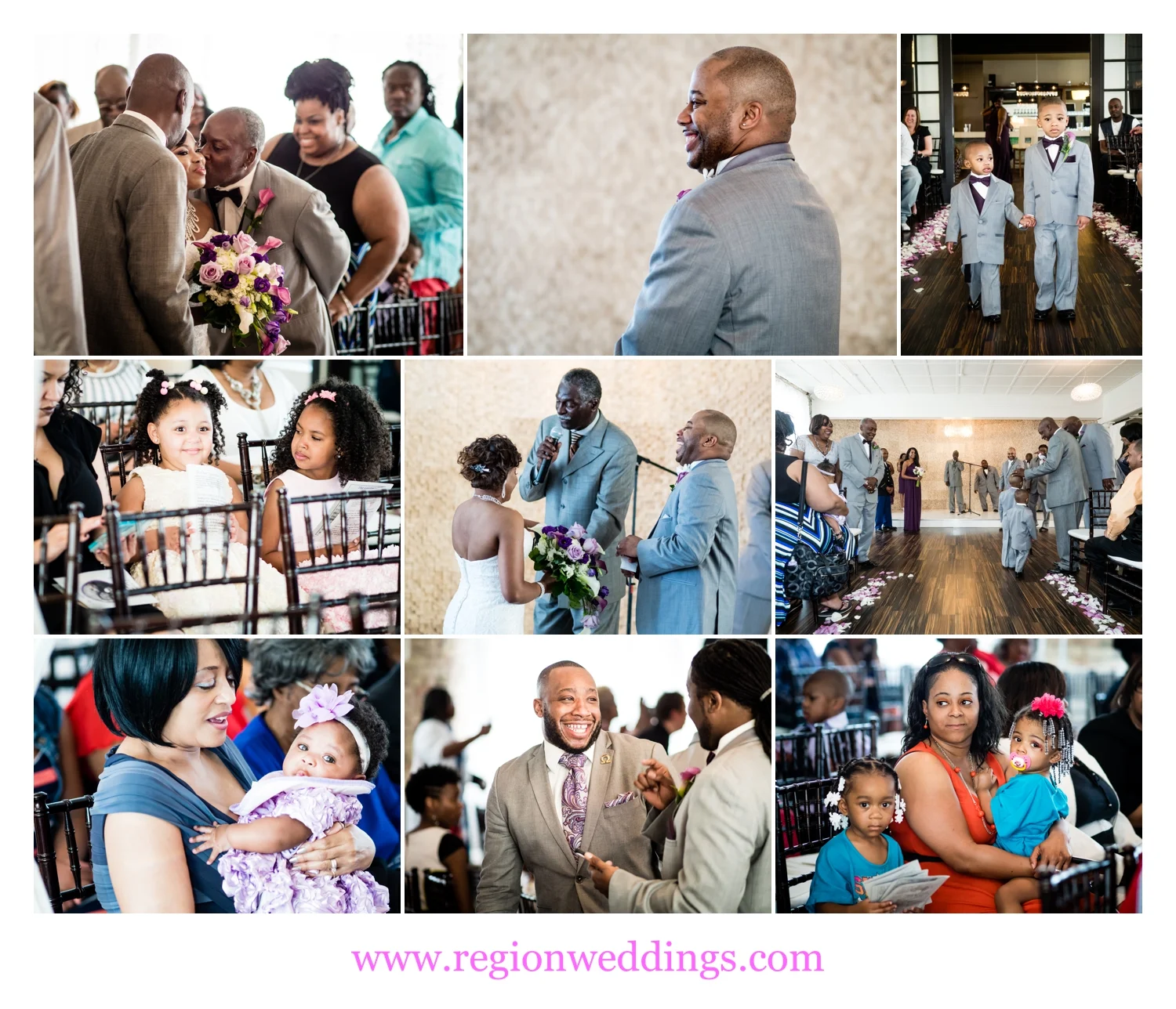 Wedding ceremony photos from The Allure in Laporte, Indiana.