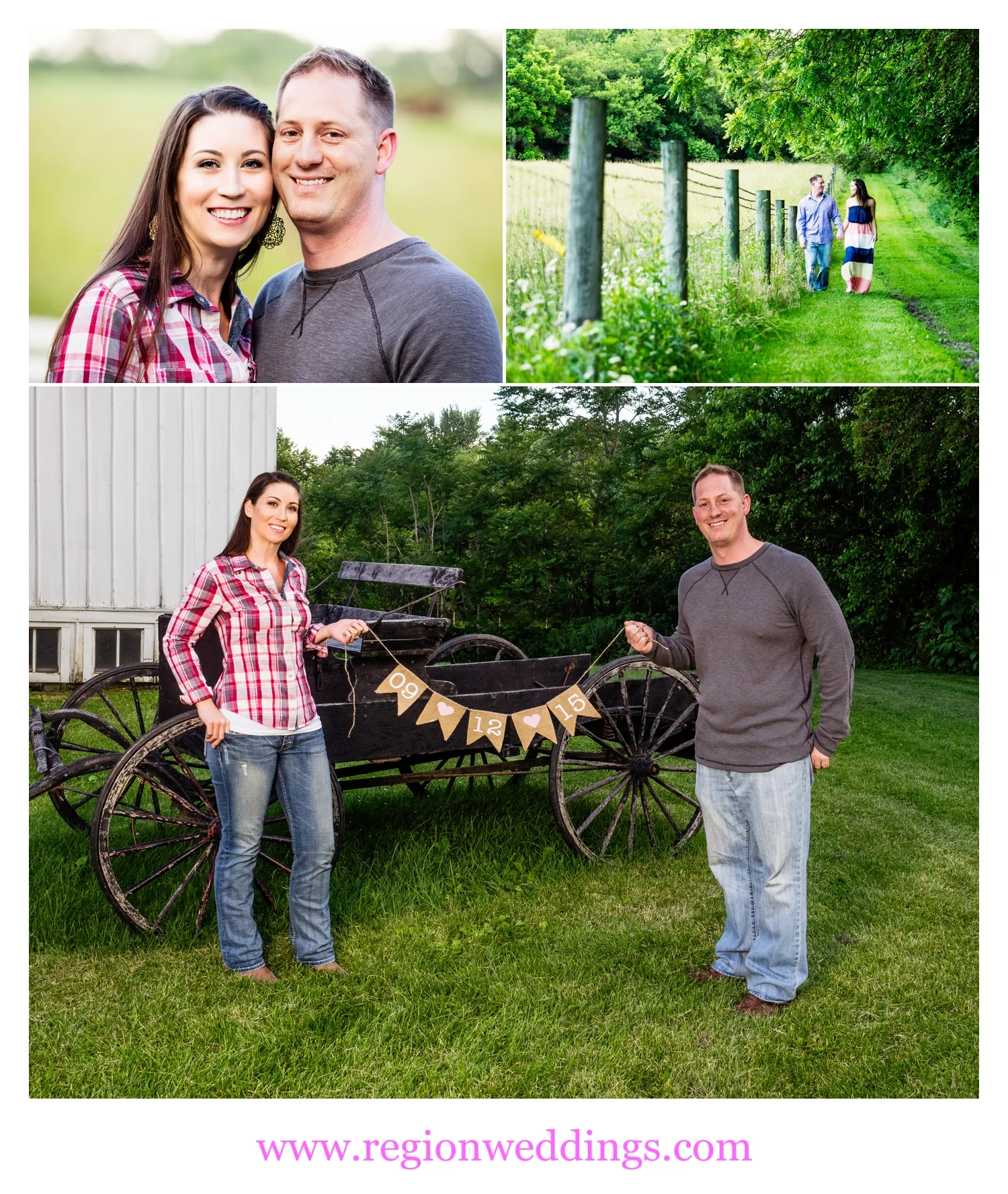 Engagement photos at Buckley Homestead in Lowell, Indiana.