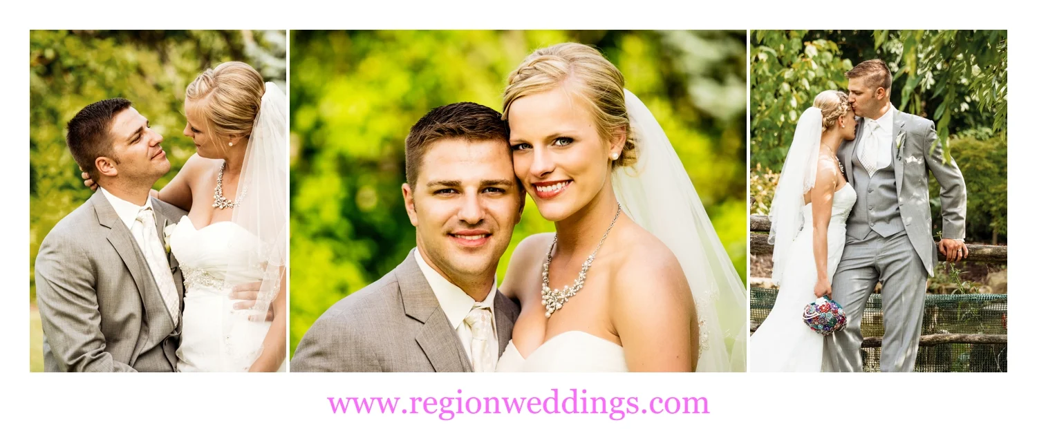 Romantic wedding photos at Ogden Garden in Valparaiso, Indiana.