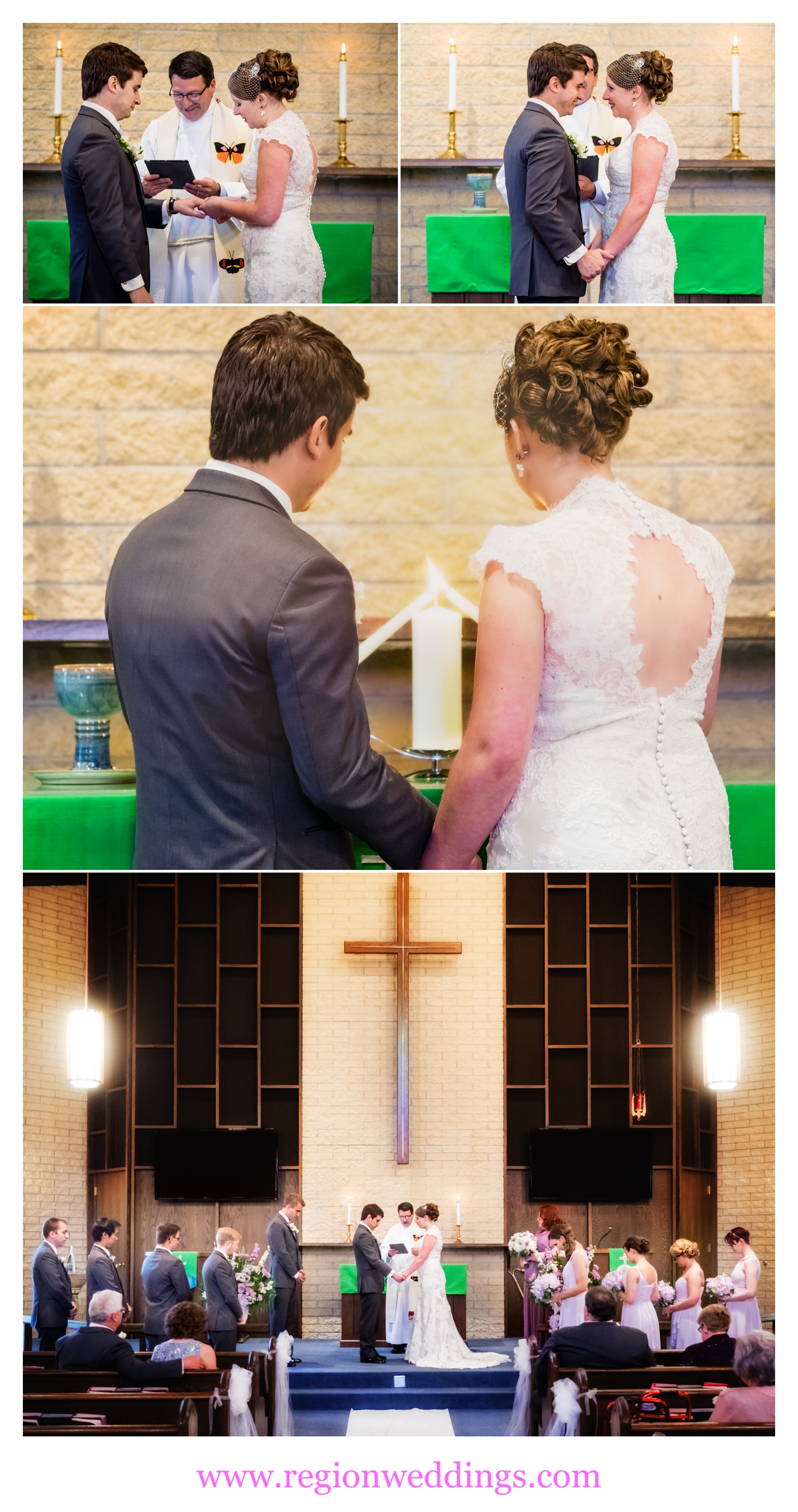 Wedding ceremony at Ridge United Methodist Church.