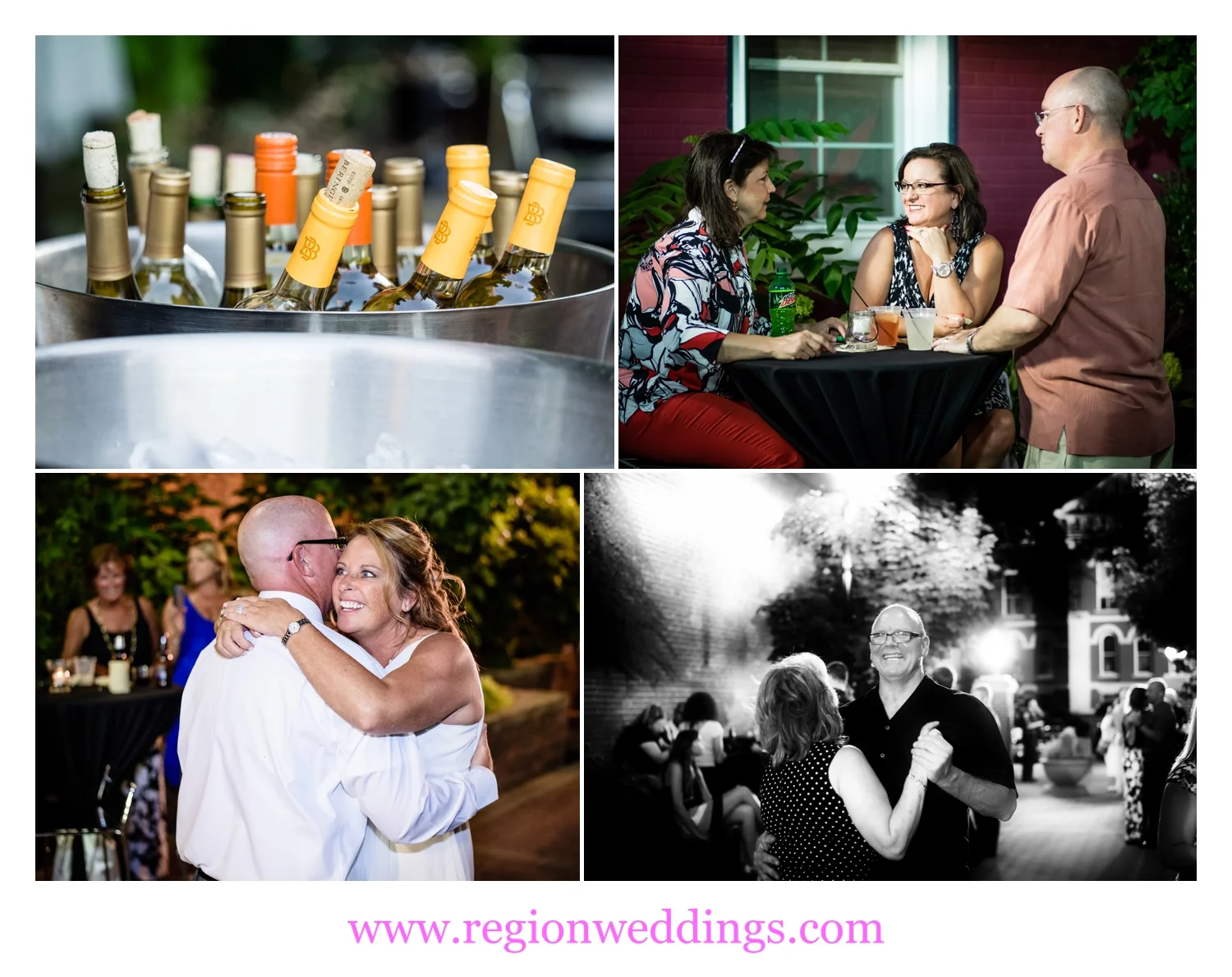 Wedding reception at Parry Court in downtown Crown Point.