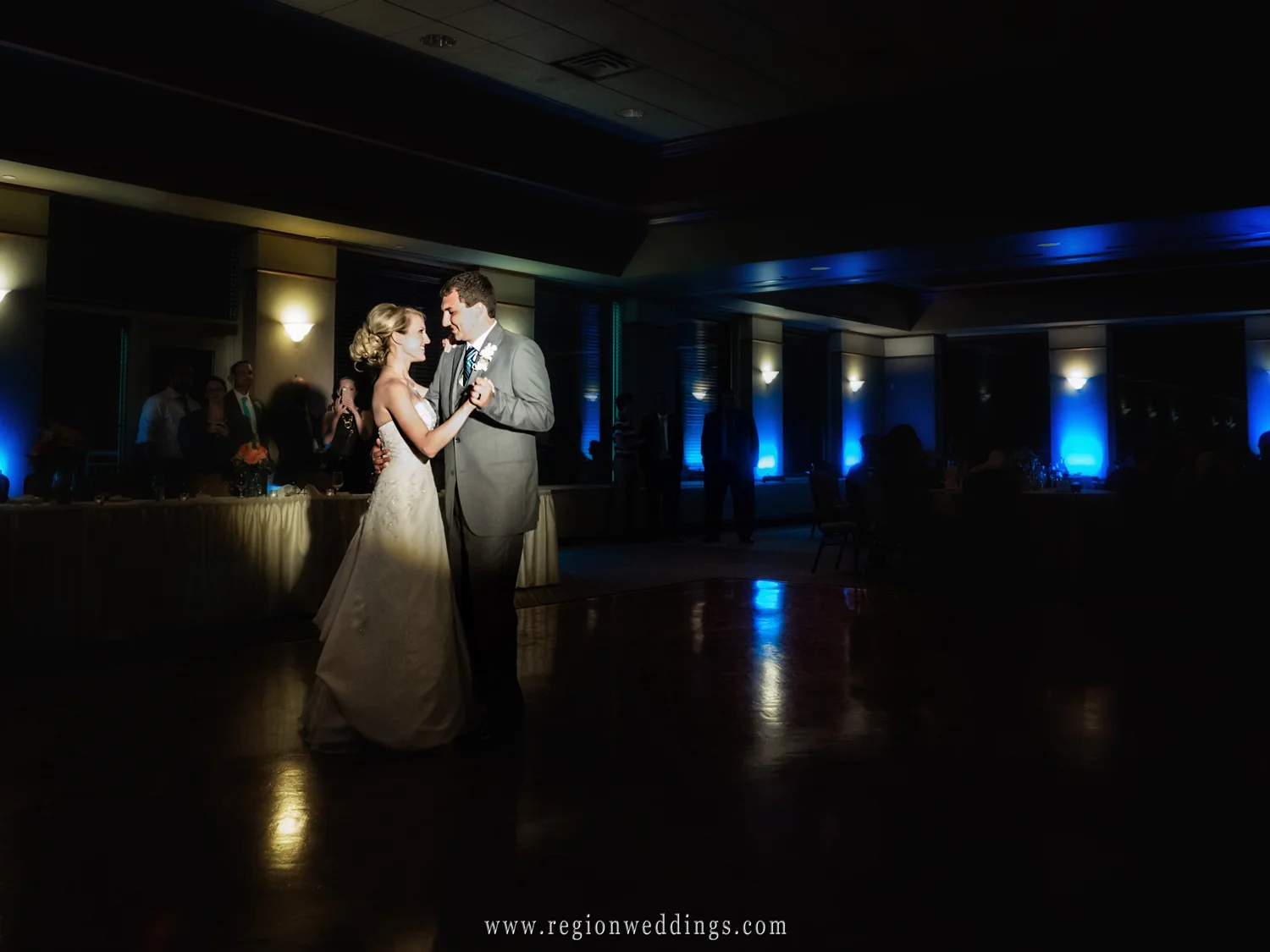 First dance at Sand Creek Country Club for the bride and groom.