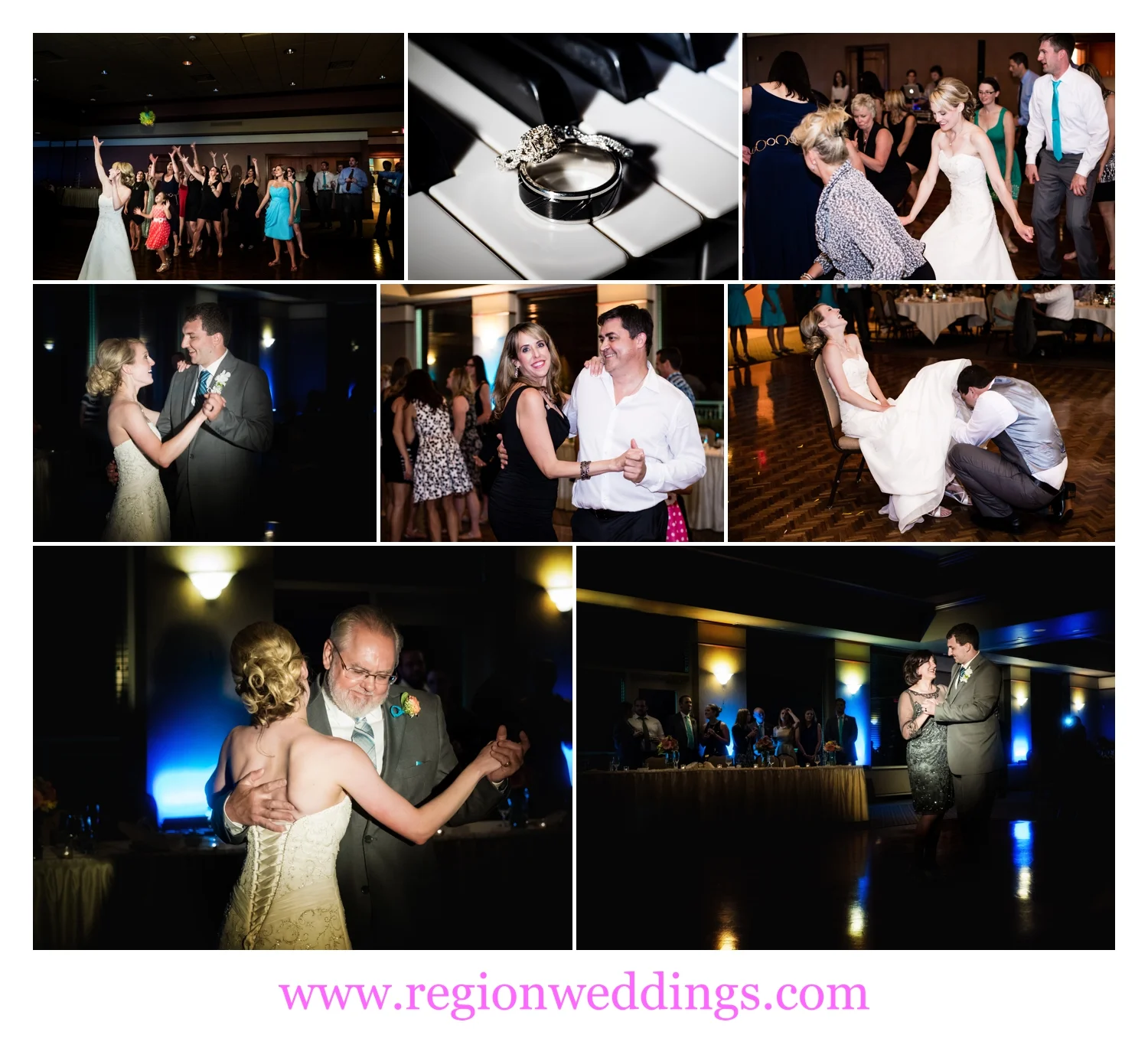 Wedding reception at Sand Creek Golf Course in Chesterton, Indiana.
