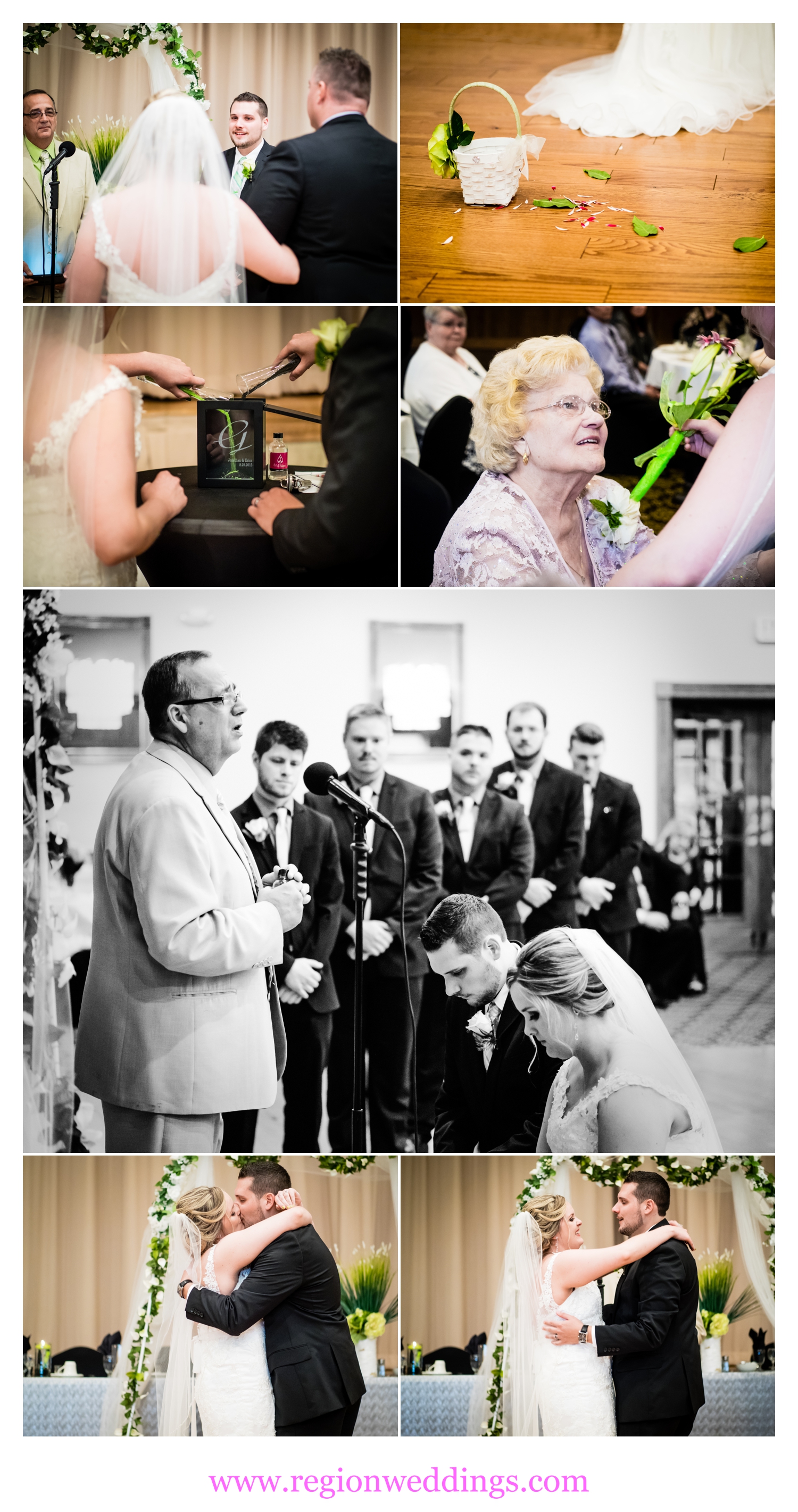 Wedding ceremony inside of Croatian Hall.