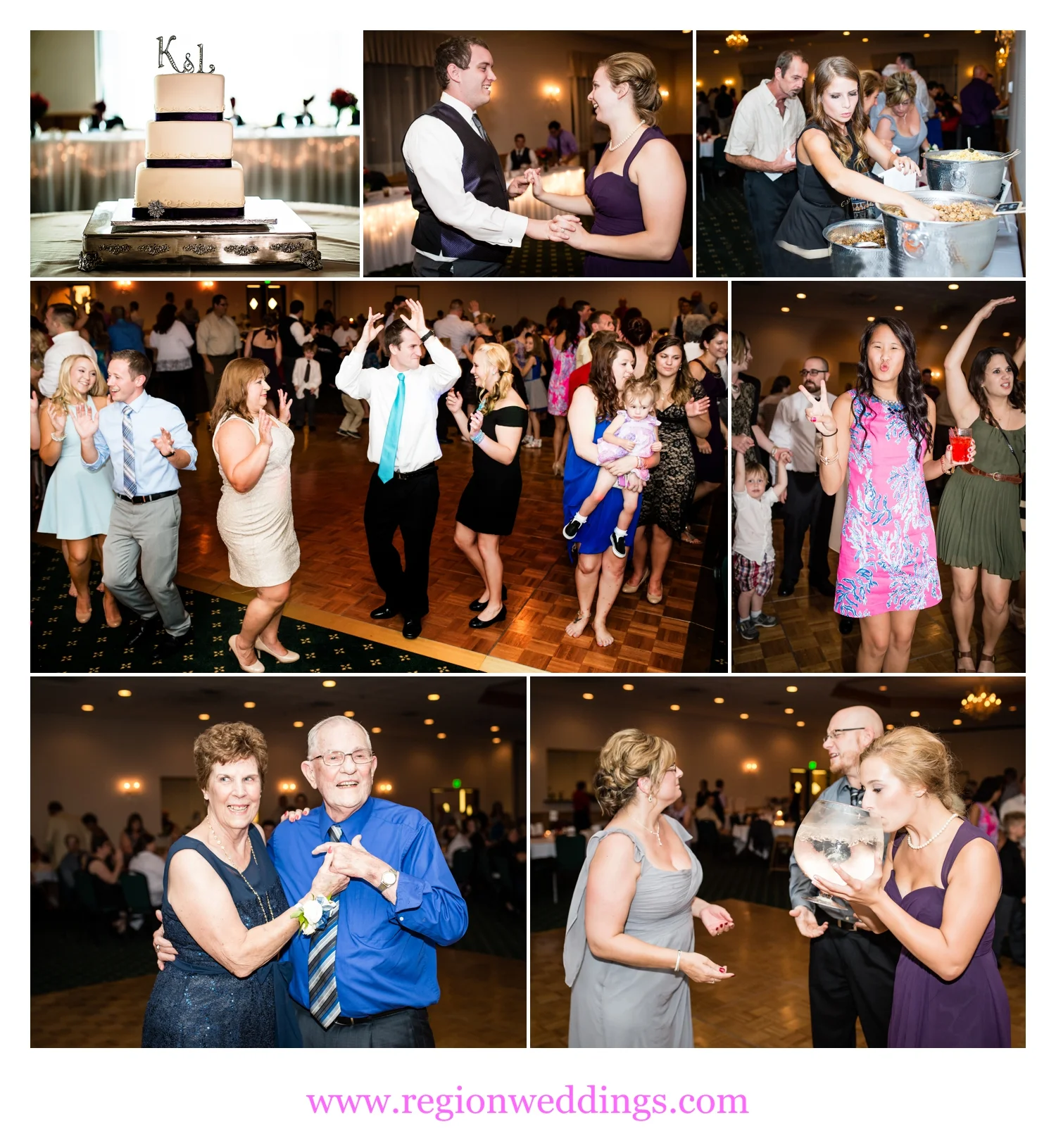 Fun times at a wedding reception at The Patrician in Schererville, Indiana.