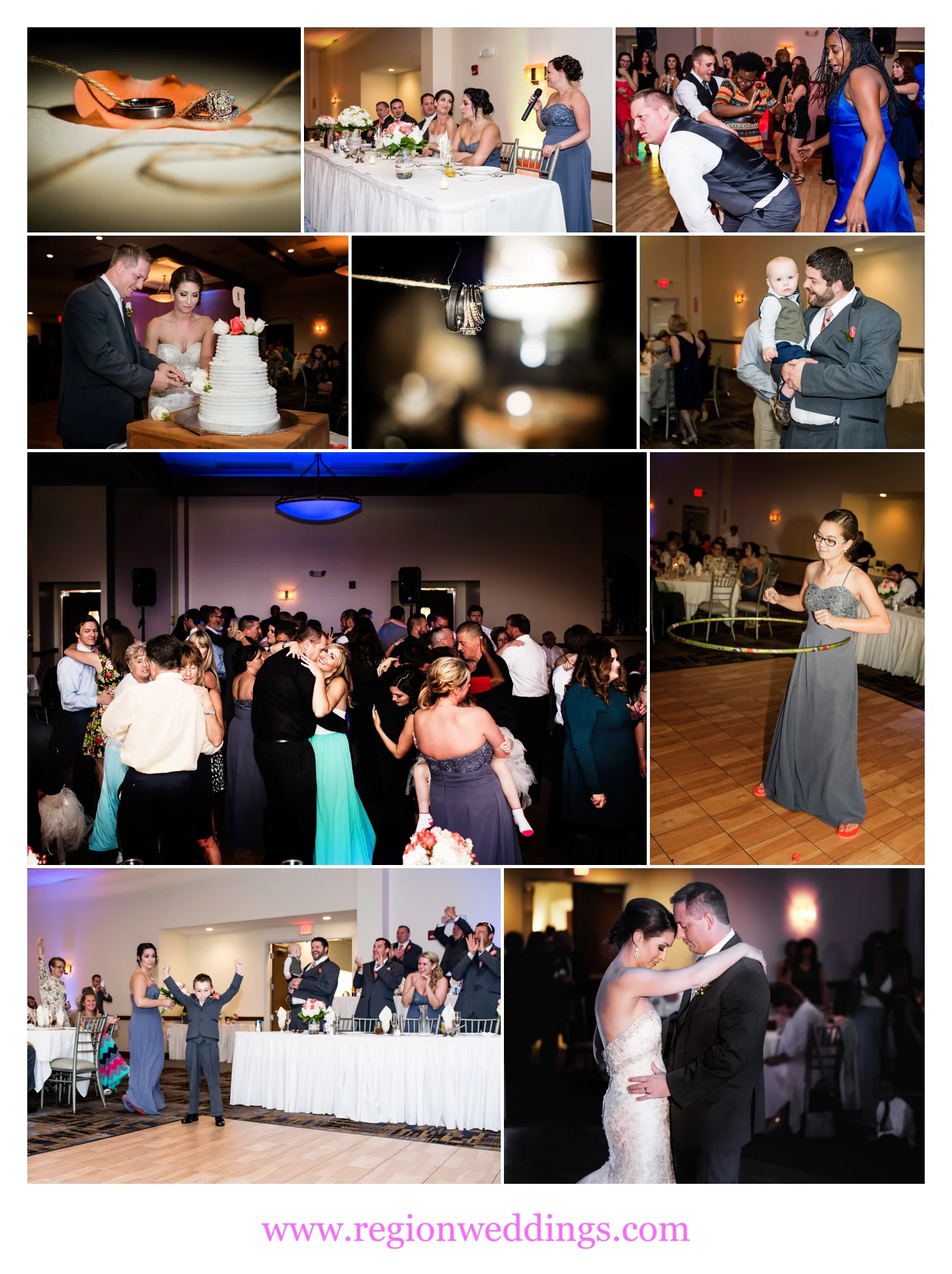 Wedding reception at Signature Banquets in Lowell, Indiana.