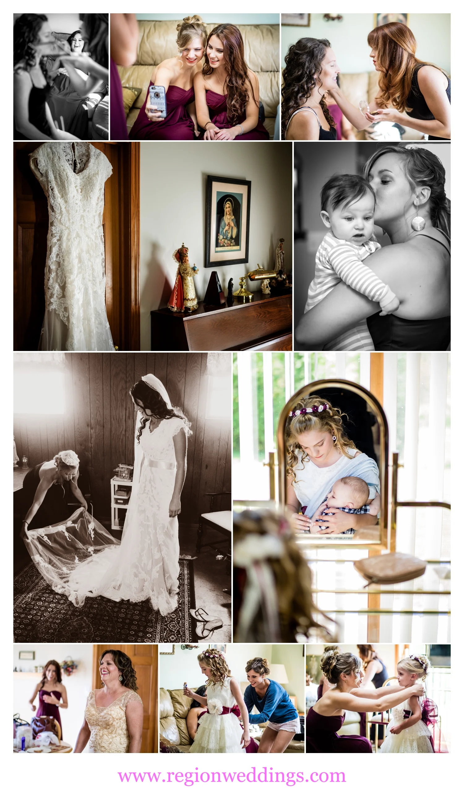 Bridal prep in Chesterton, Indiana.
