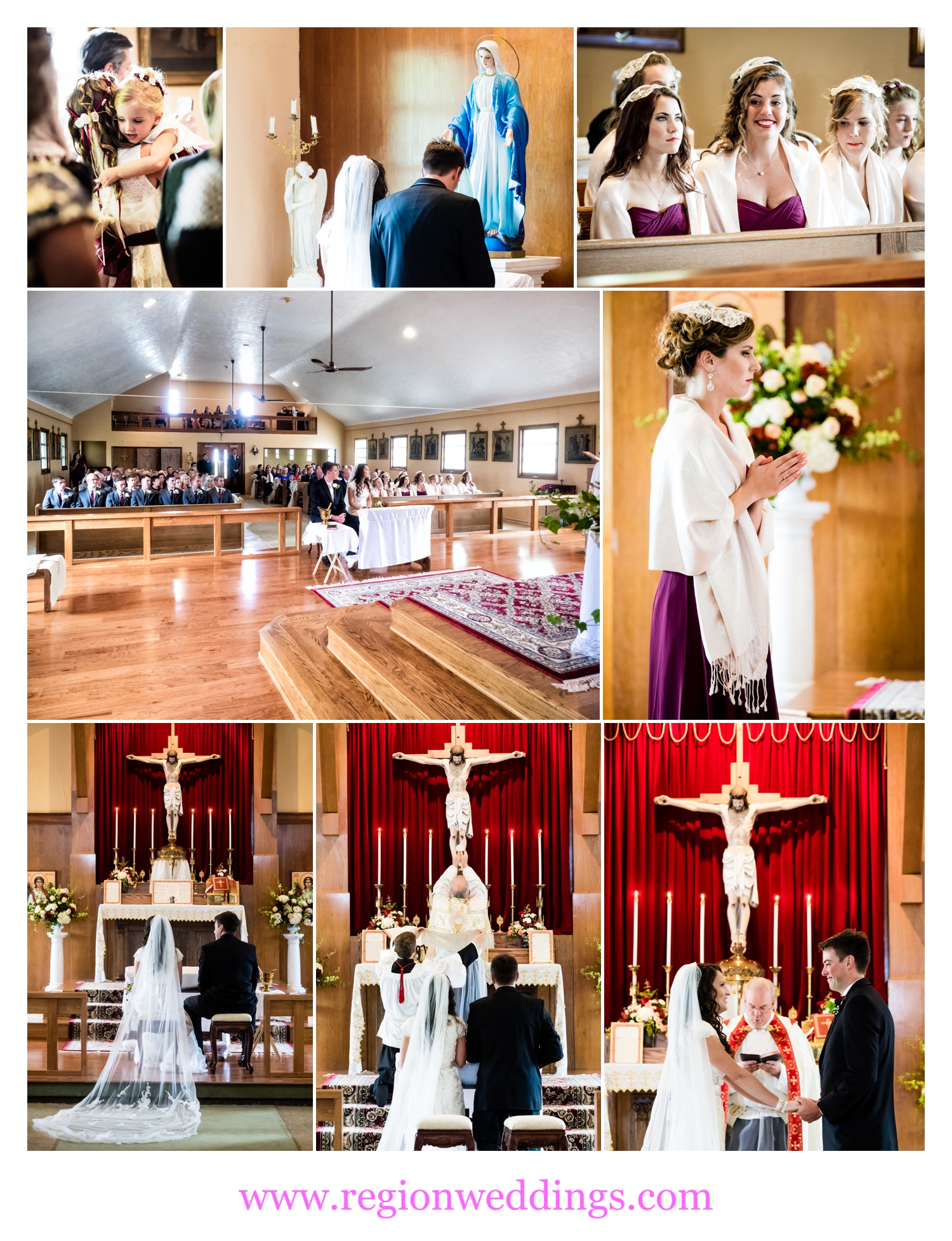 Catholic wedding ceremony in Kingsford Heights, Indiana.