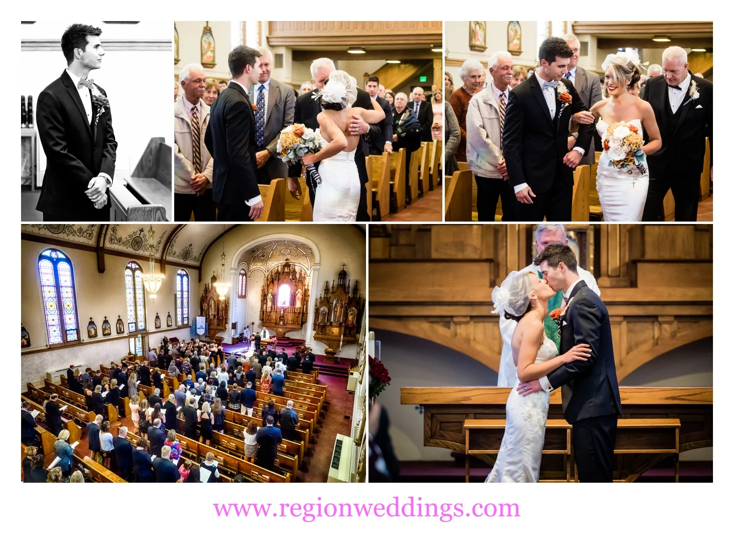 Wedding ceremony at St. Mary's Catholic Church.
