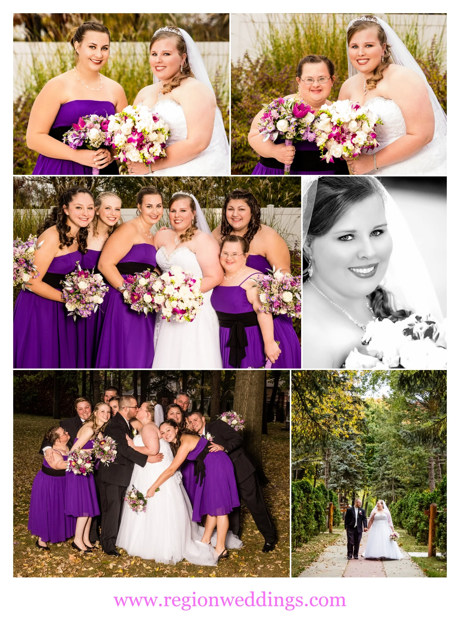 Fall wedding party photos.