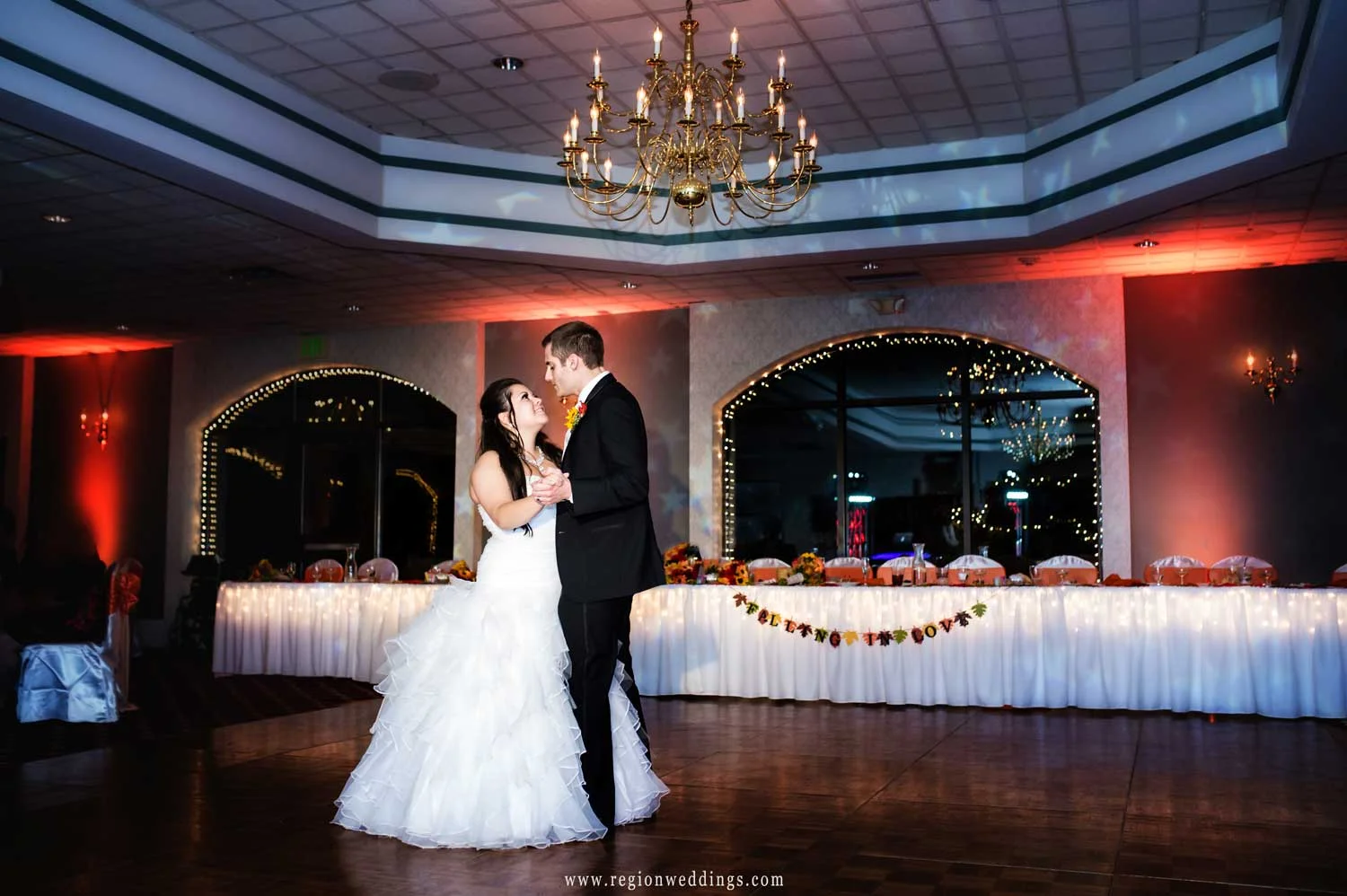 First dance for the bride and groom at Cloister In The Woods reception venue.