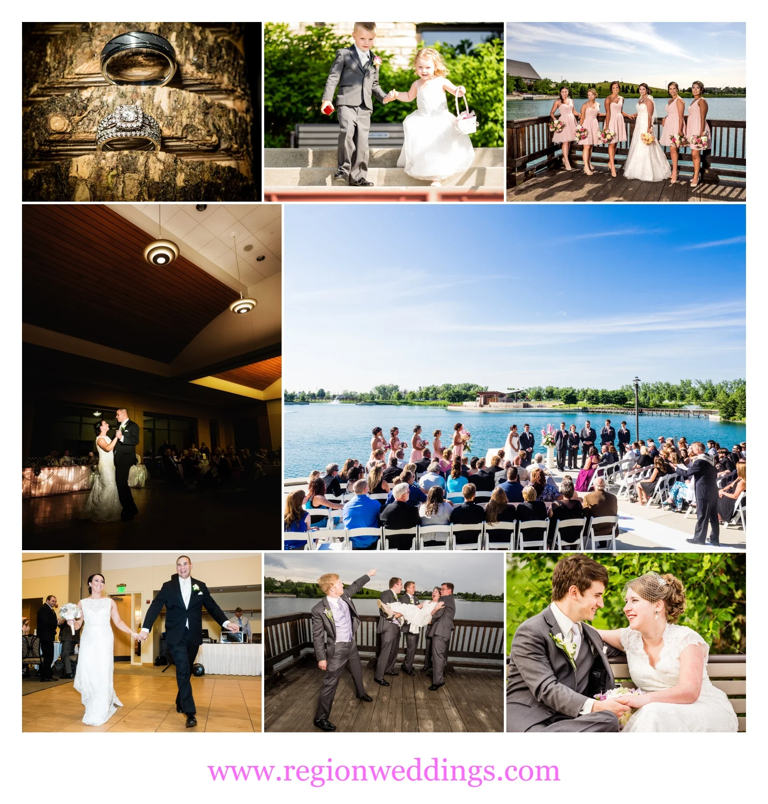 Wedding ceremonies at Centennial Park in Munster, Indiana.