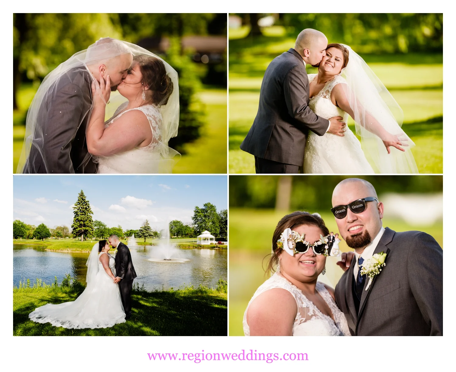 Wedding photos at Wicker Park in Munster, Indiana.