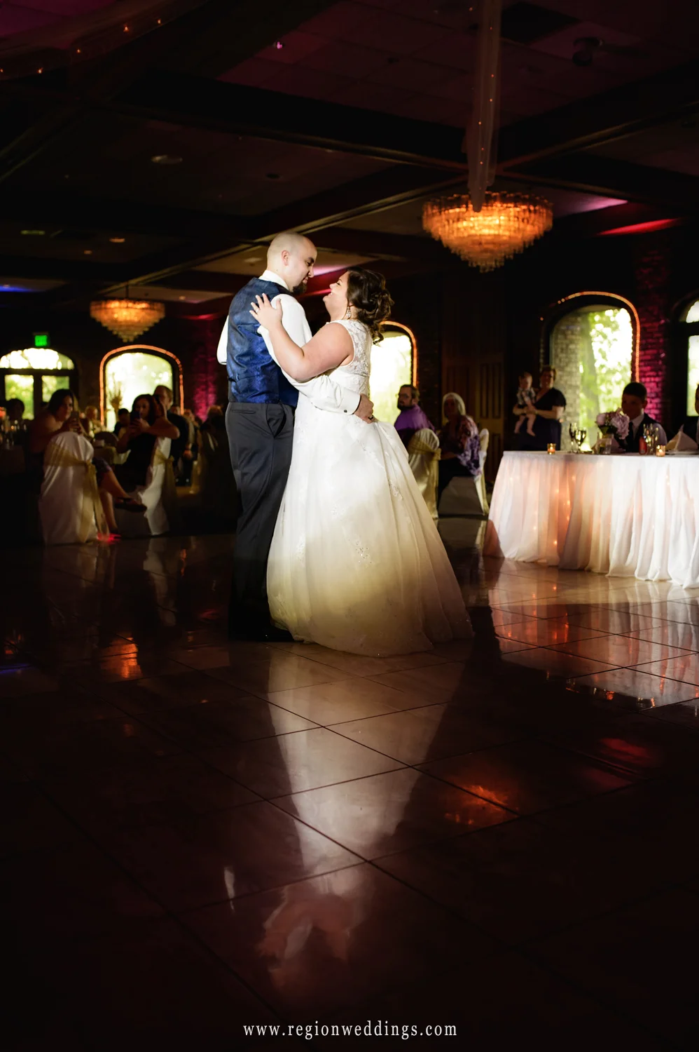First dance for the bride and groom at their reception at Wicker Park.