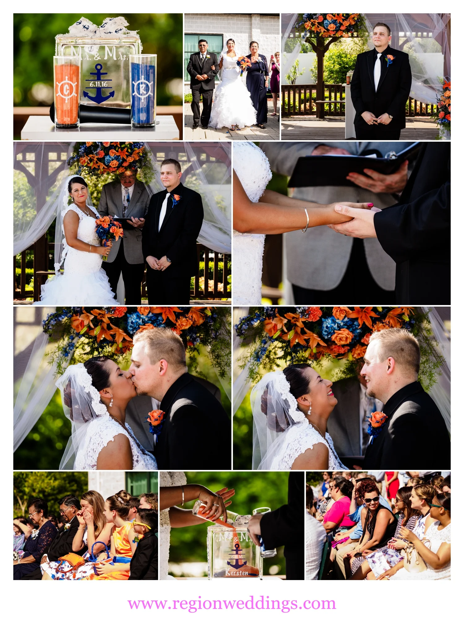 Outdoor, June wedding ceremony at The Patrician Banquet Center.