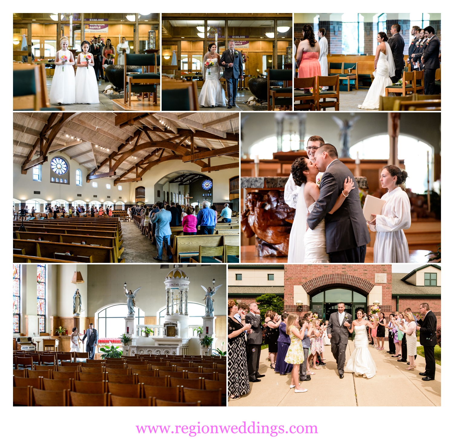 Wedding ceremony at St. Michael's Parish in Schererville, Indiana.
